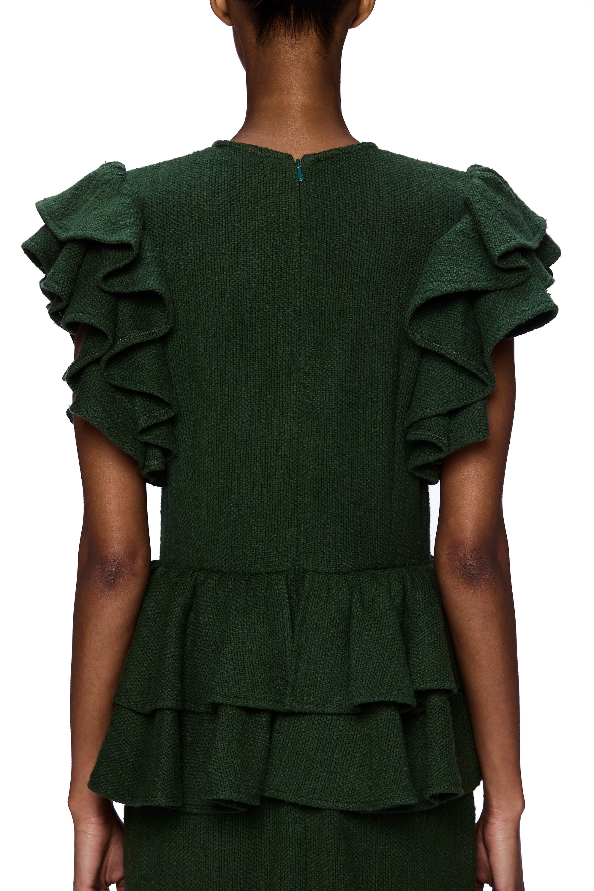 The Column Ruffle Dress : Pine Flamme