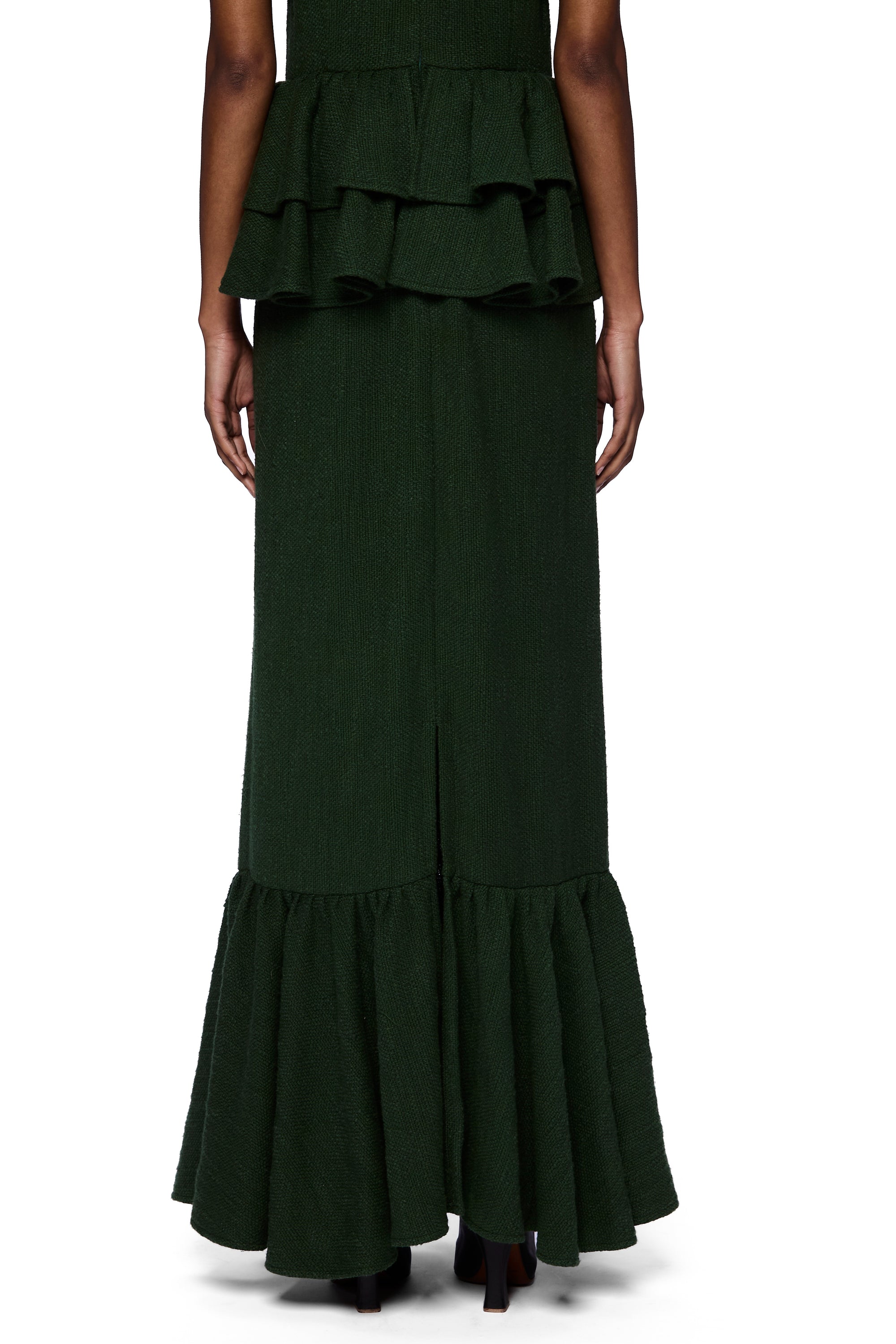 The Column Ruffle Dress : Pine Flamme