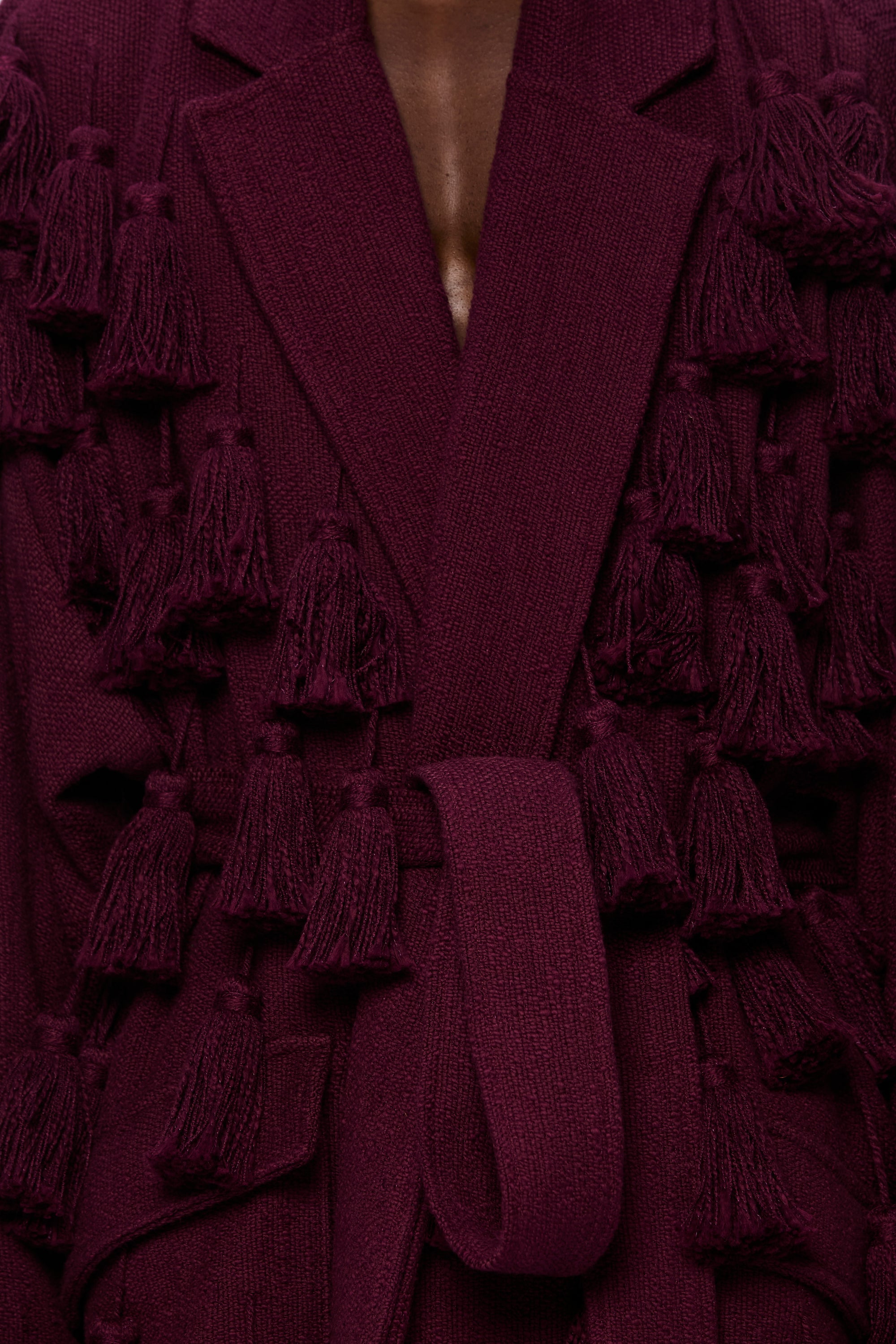 The PomPom Blanket Coat : Merlot Flamme