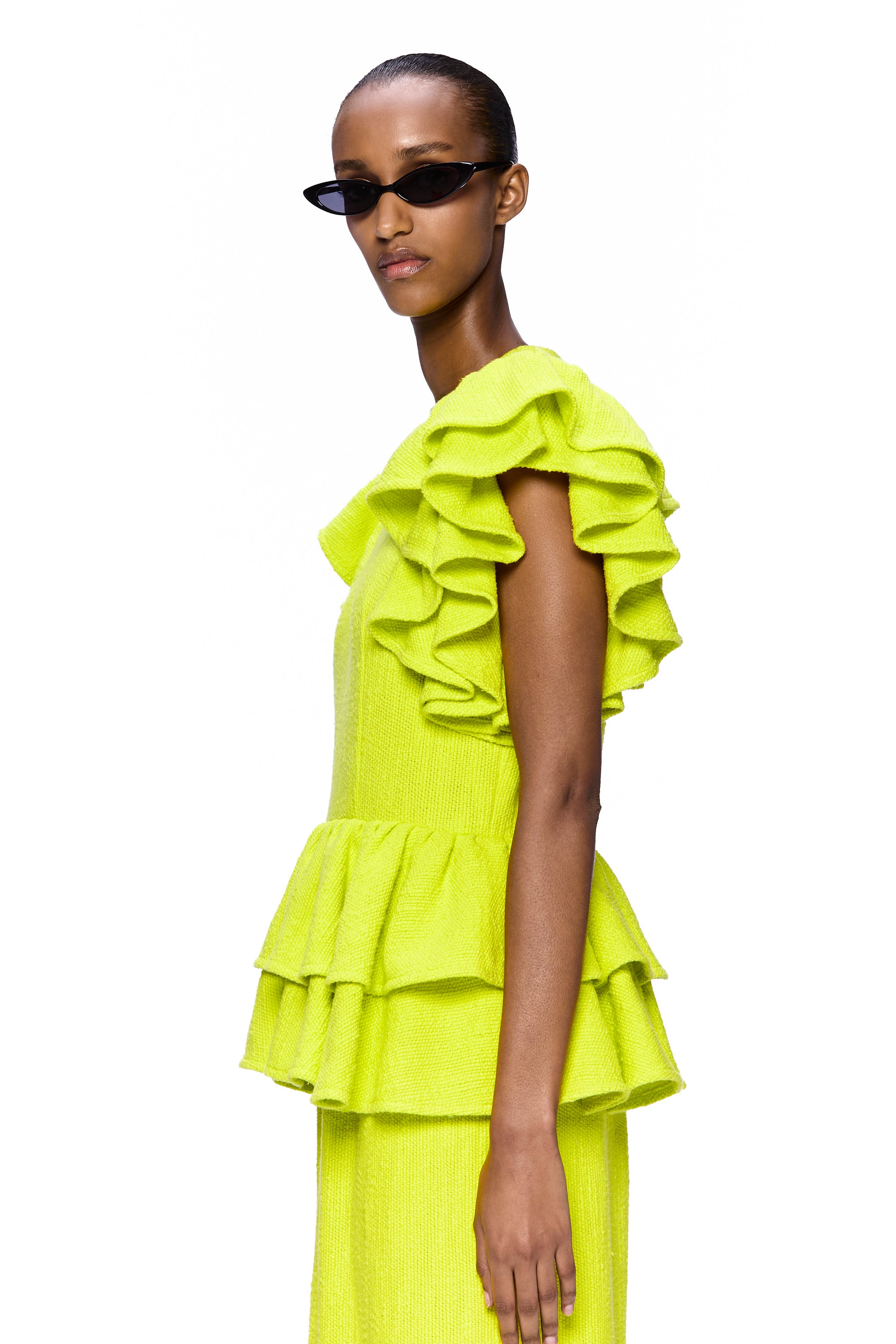 The Column Ruffle Dress : Sunny Flamme