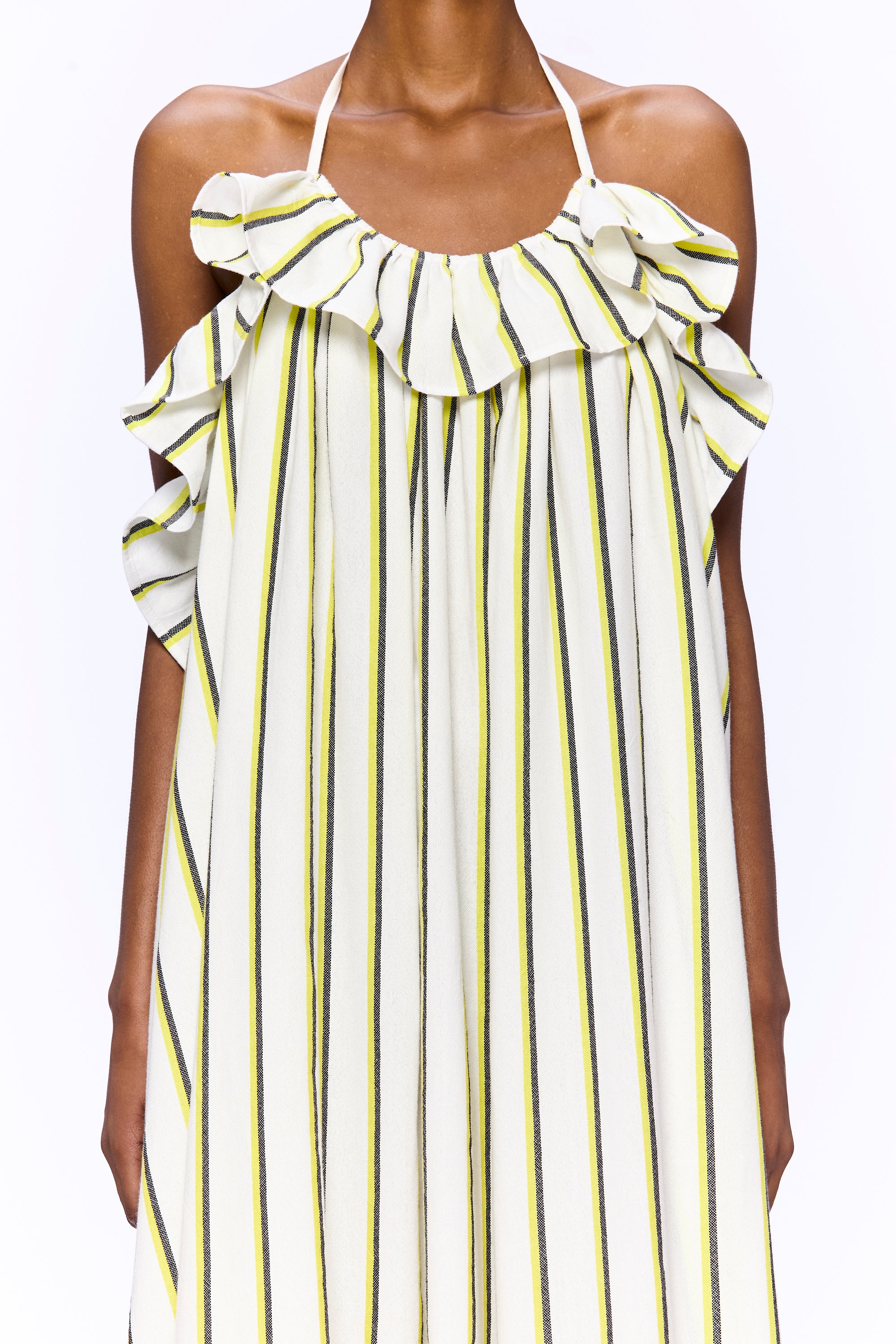 The Ruffled Slip Dress : Stripe 20