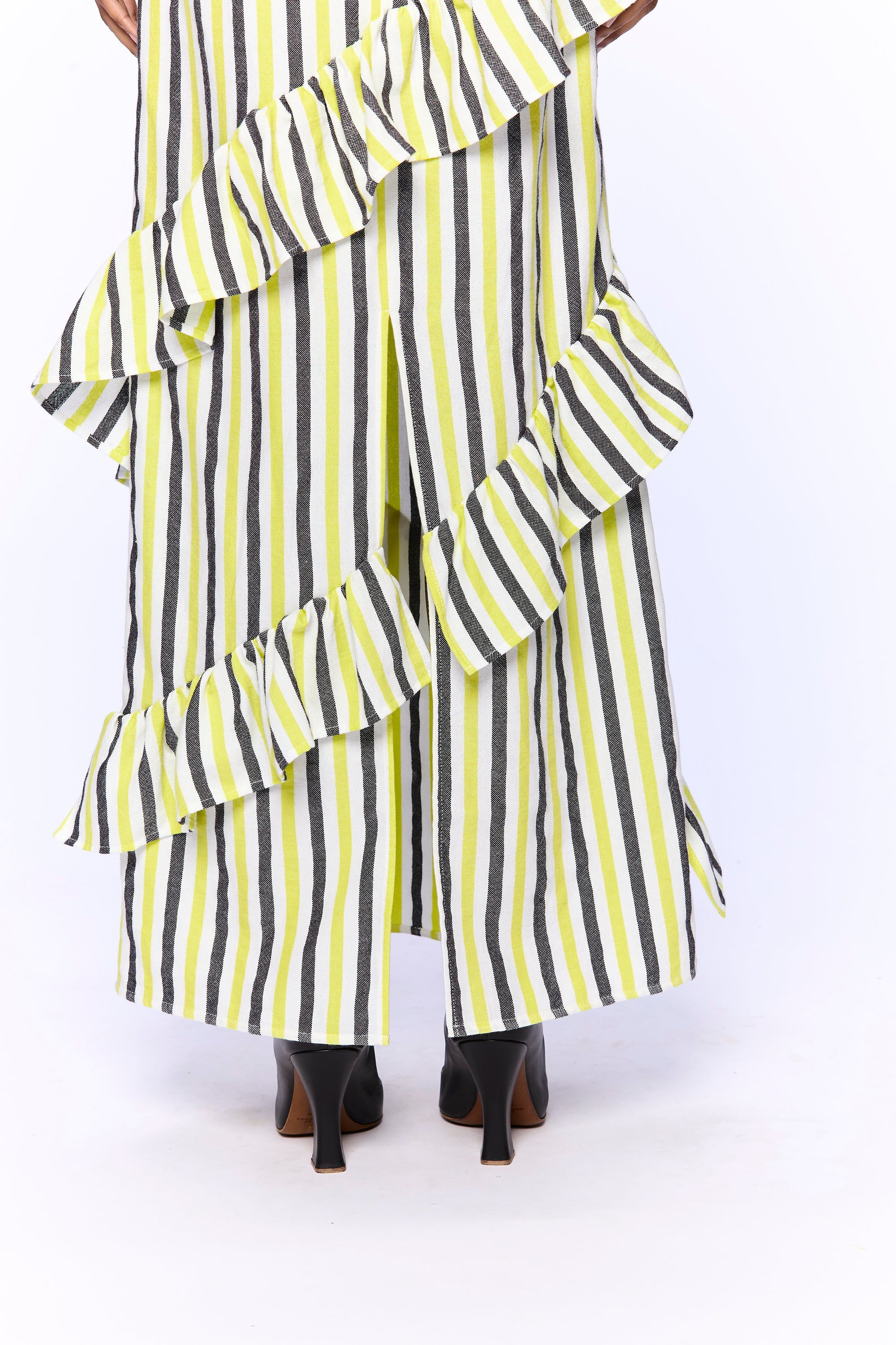 The Spiral Ruffle Dress : Stripe 22