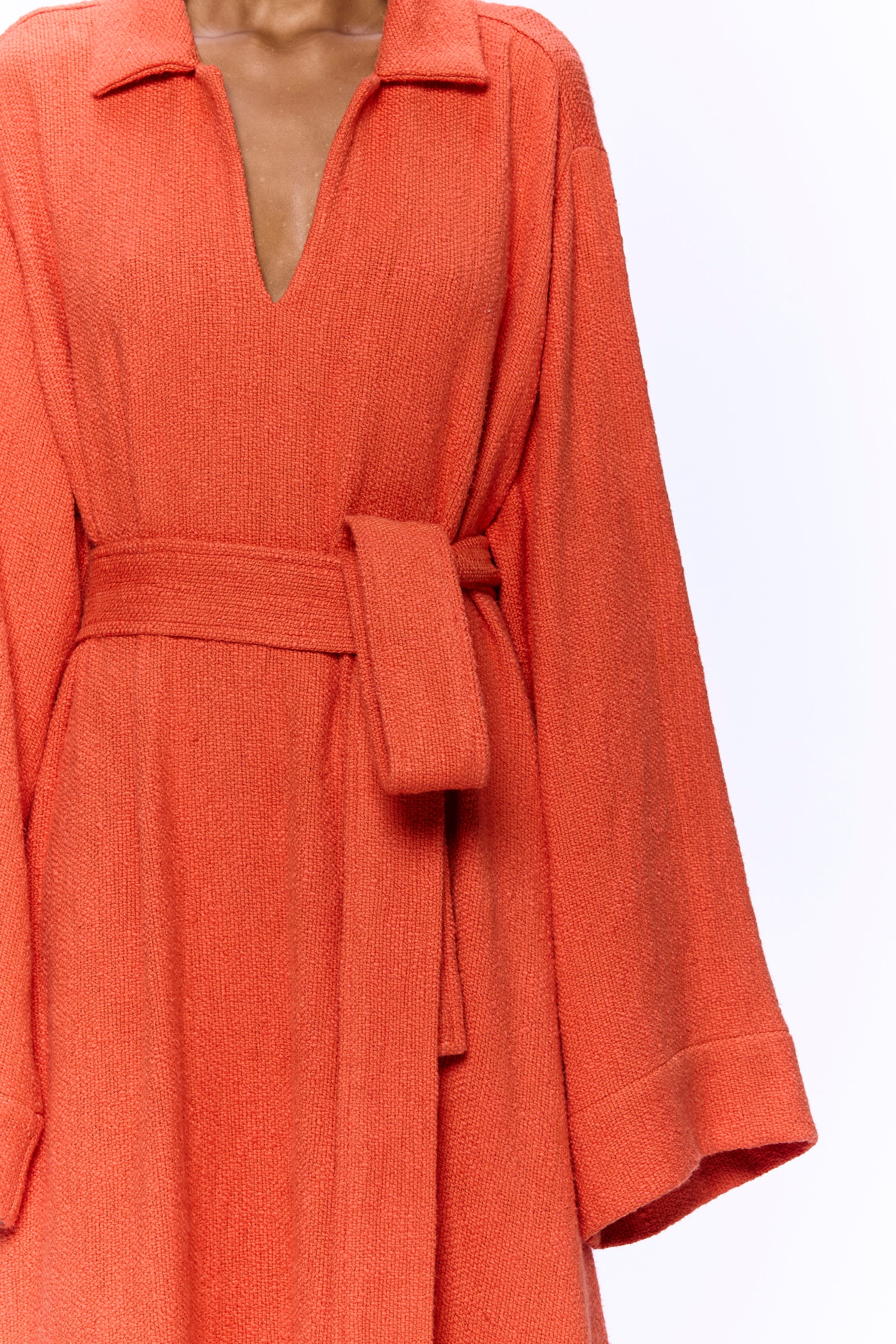The V-Neck Caftan : Burnt Orange Flamme
