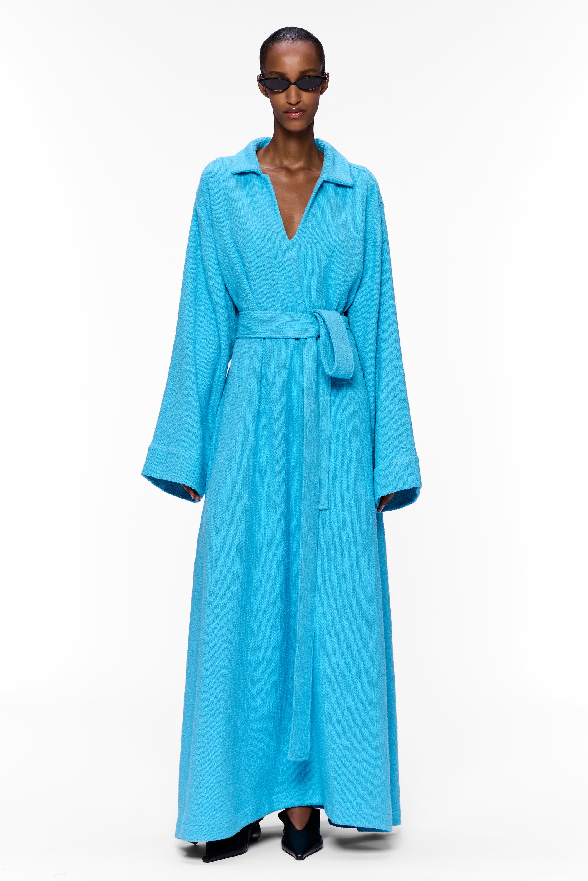The V-Neck Caftan : Blue Ciel Flamme
