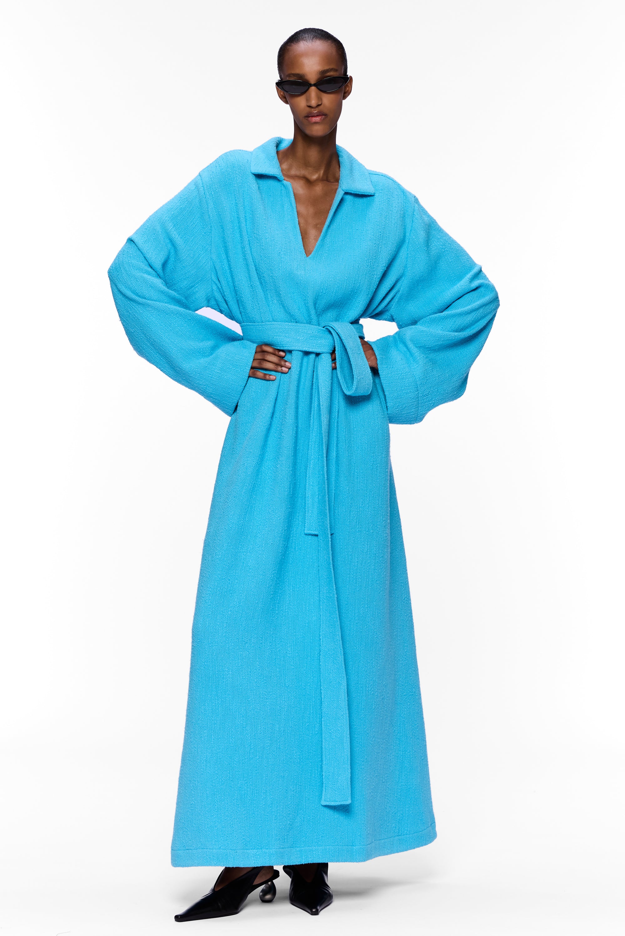 The V-Neck Caftan : Blue Ciel Flamme