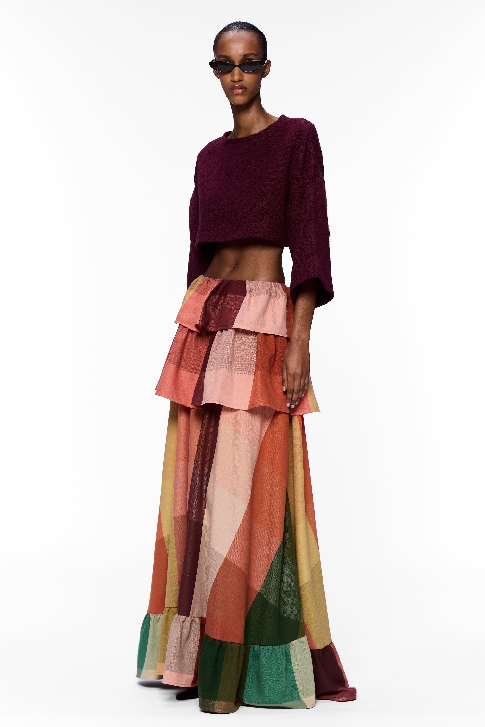 The Tiered Ruffle Skirt : Plaid