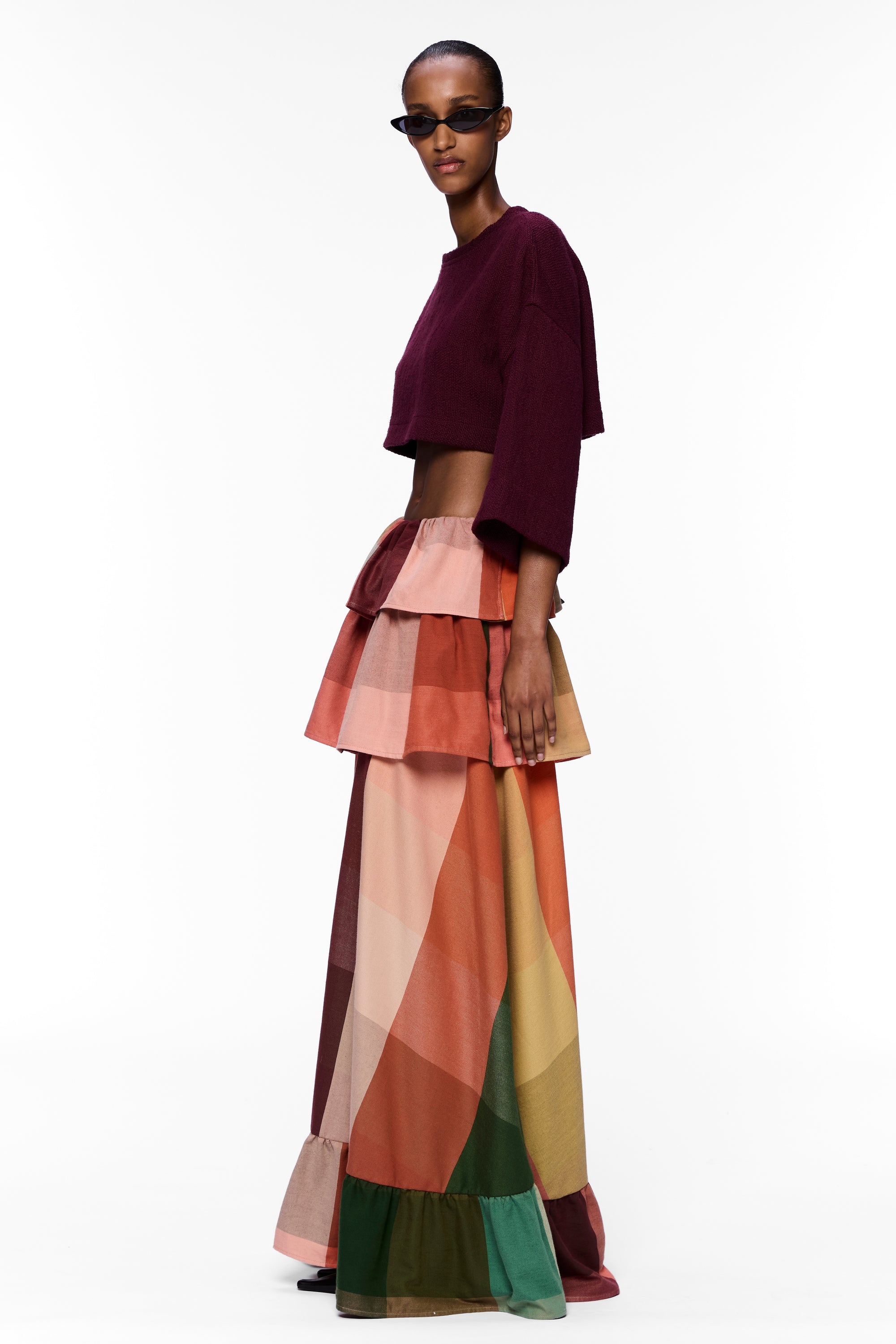 The Tiered Ruffle Skirt : Plaid