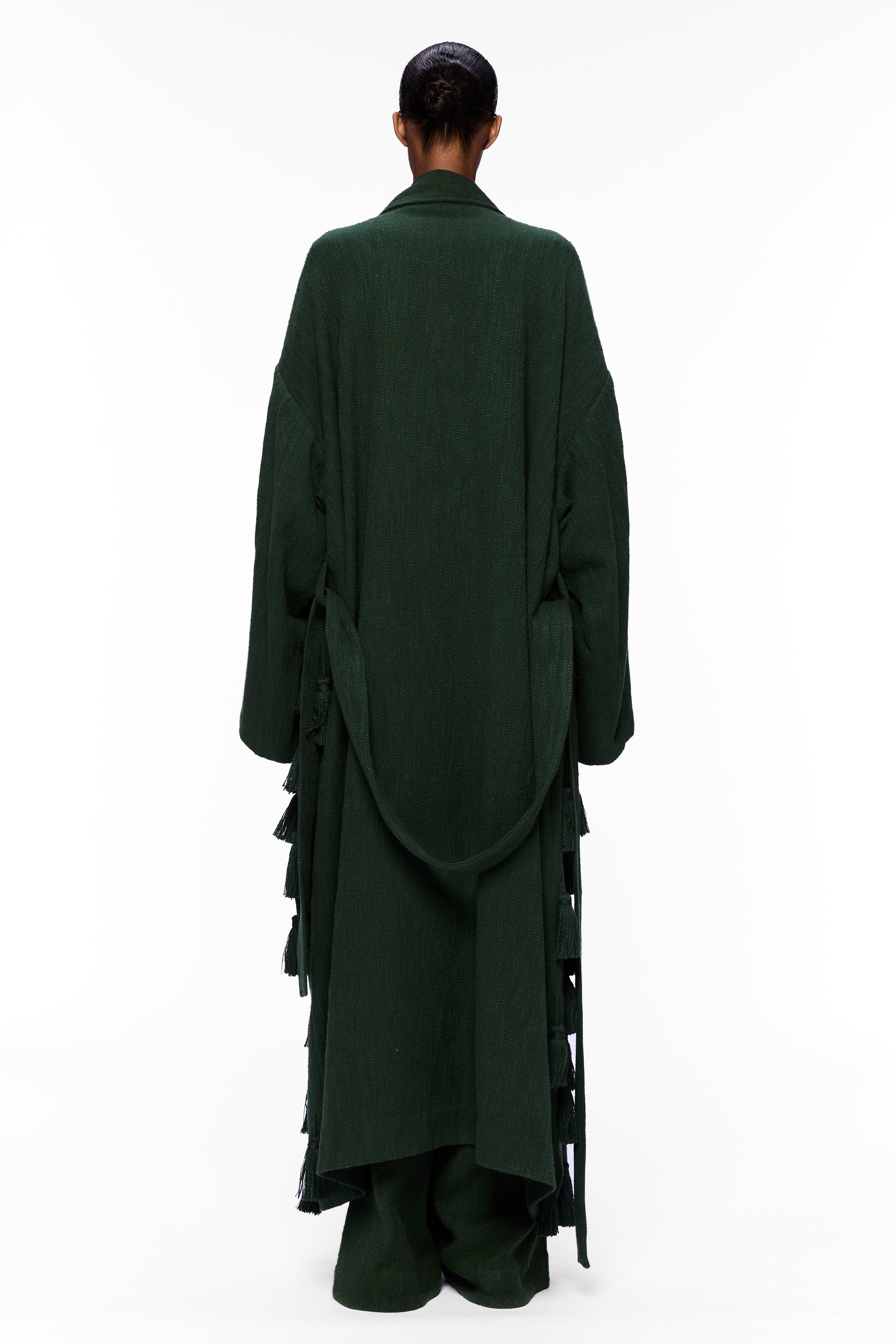 The PomPom Blanket Coat : Pine Flamme