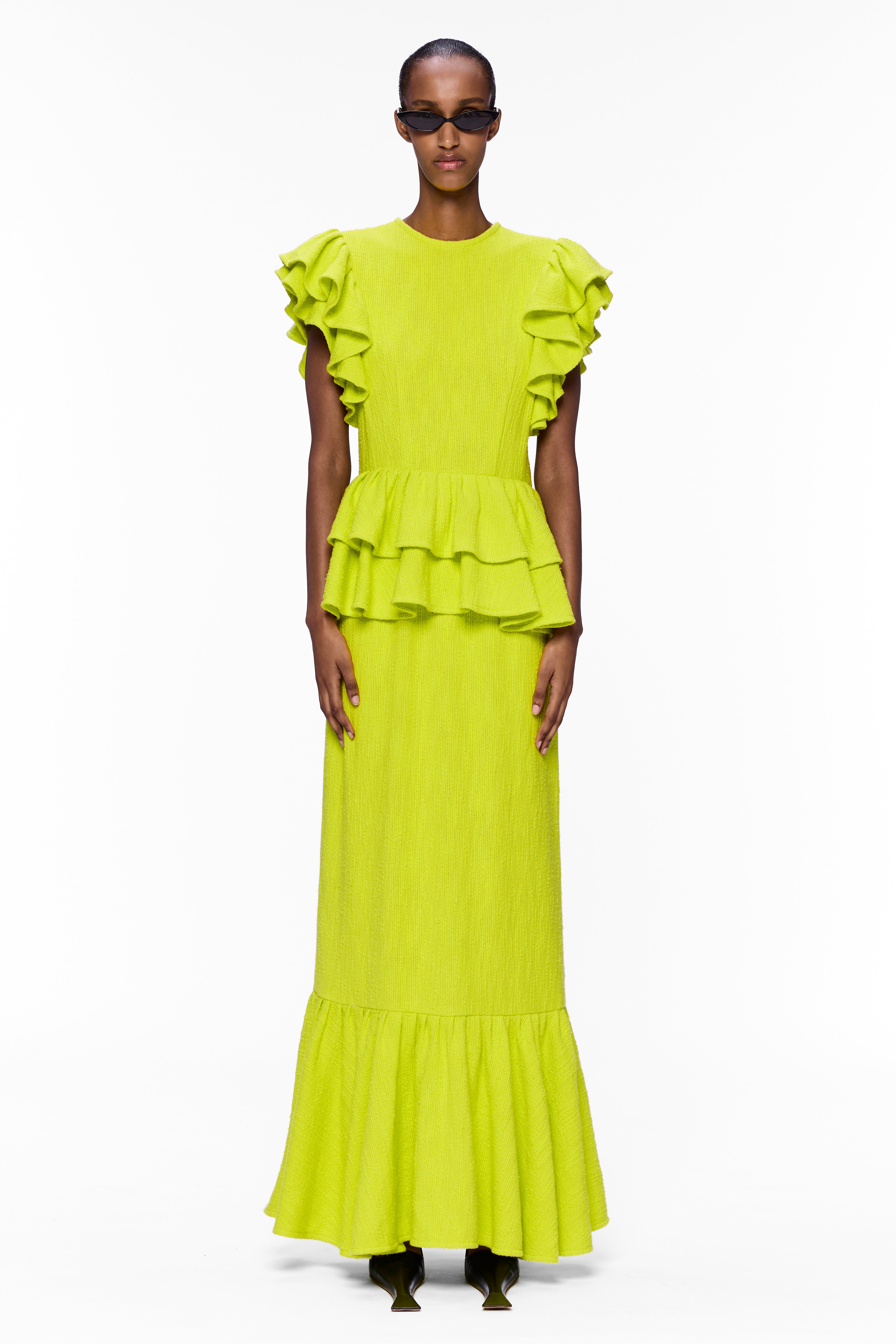 The Column Ruffle Dress : Sunny Flamme