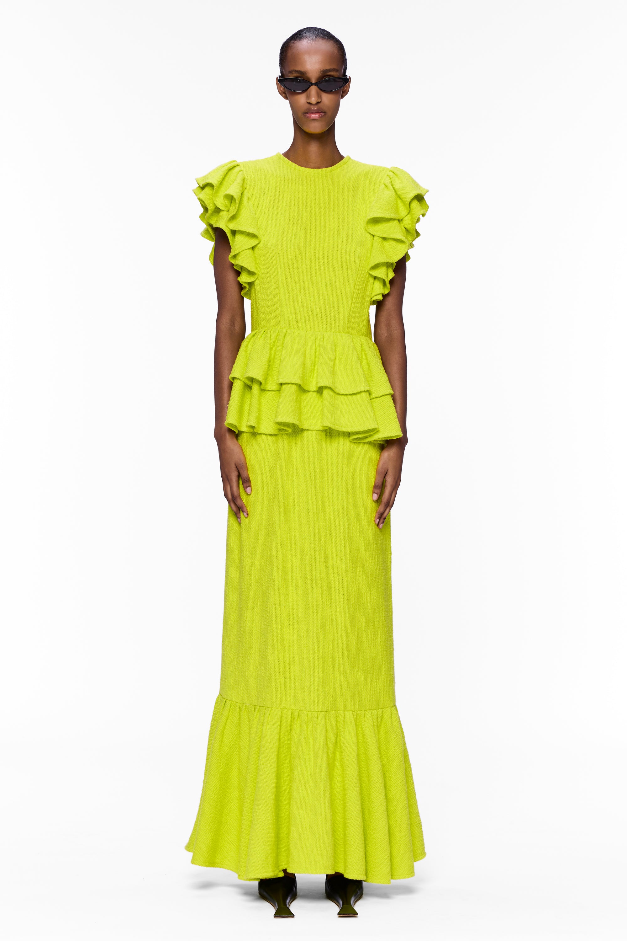 The Column Ruffle Dress : Sunny Flamme