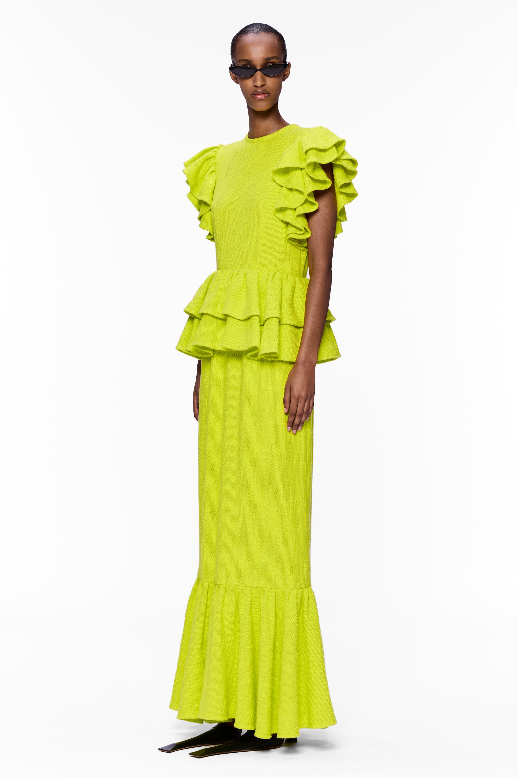 The Column Ruffle Dress : Sunny Flamme