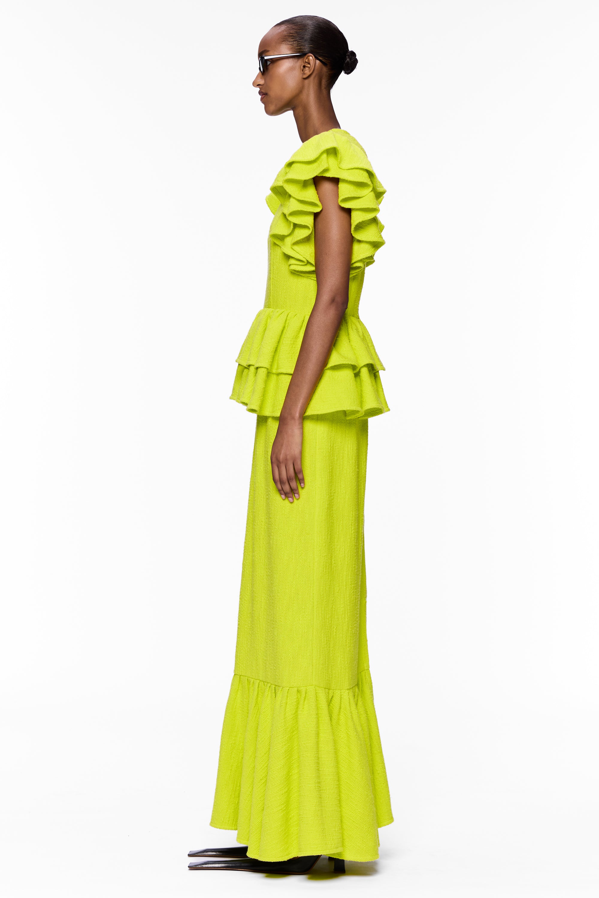 The Column Ruffle Dress : Sunny Flamme