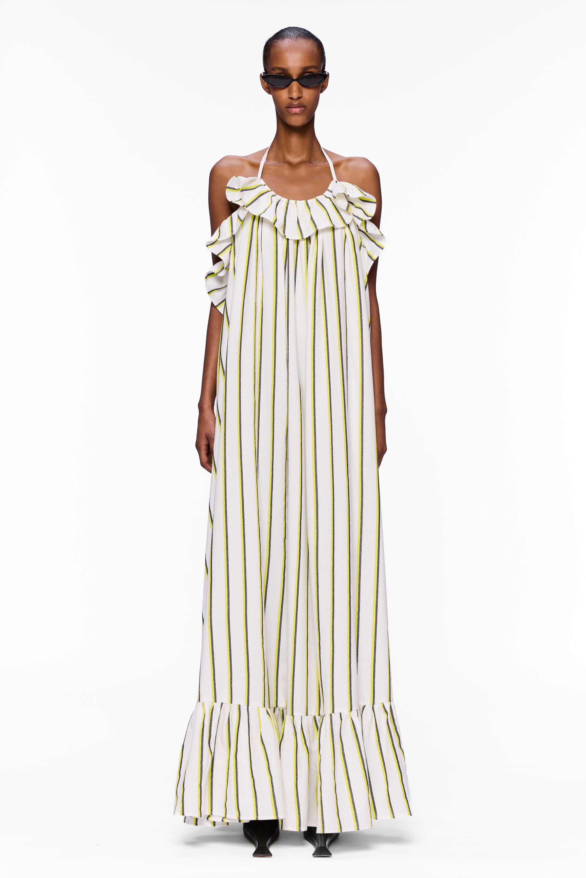 The Ruffled Slip Dress : Stripe 20