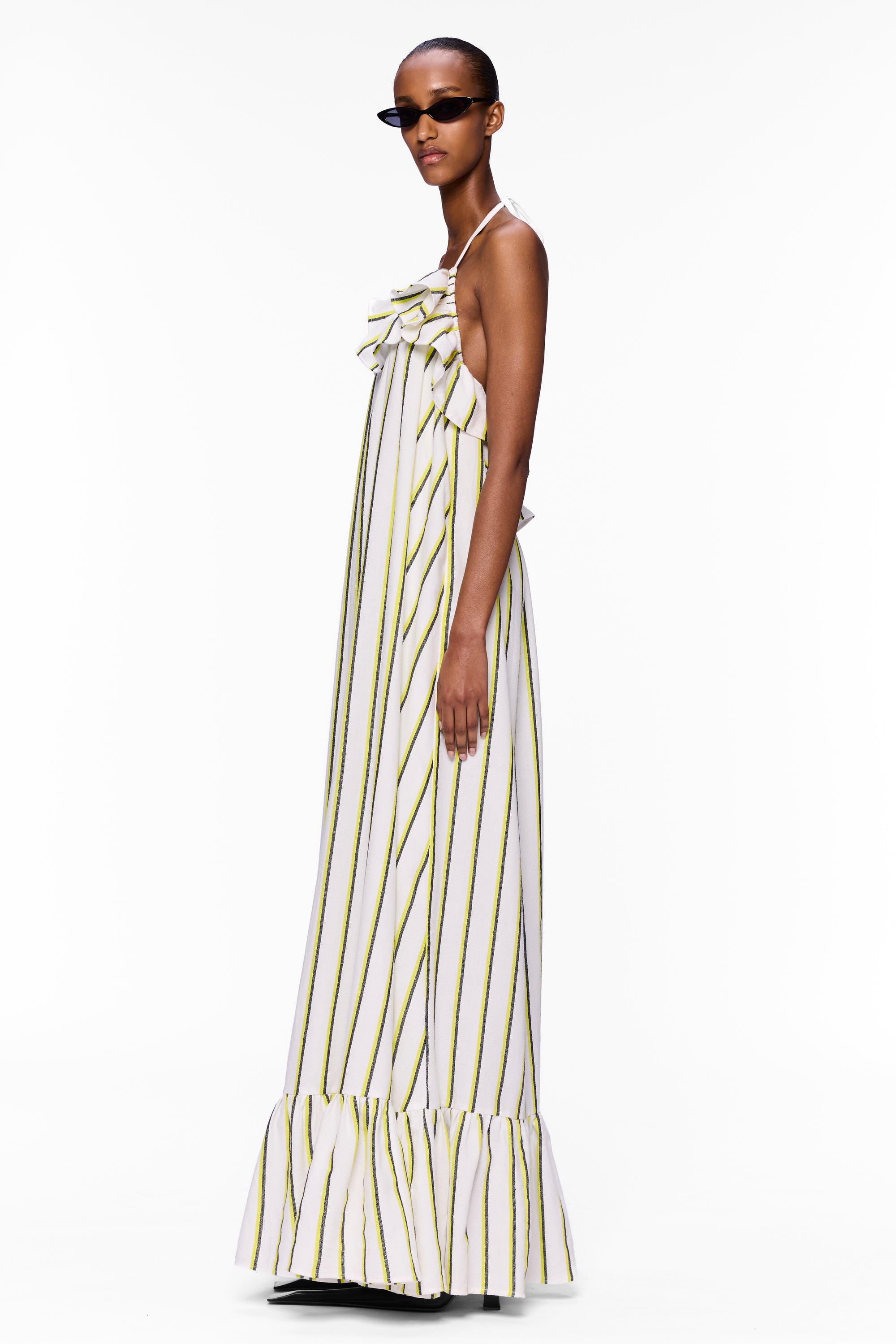 The Ruffled Slip Dress : Stripe 20