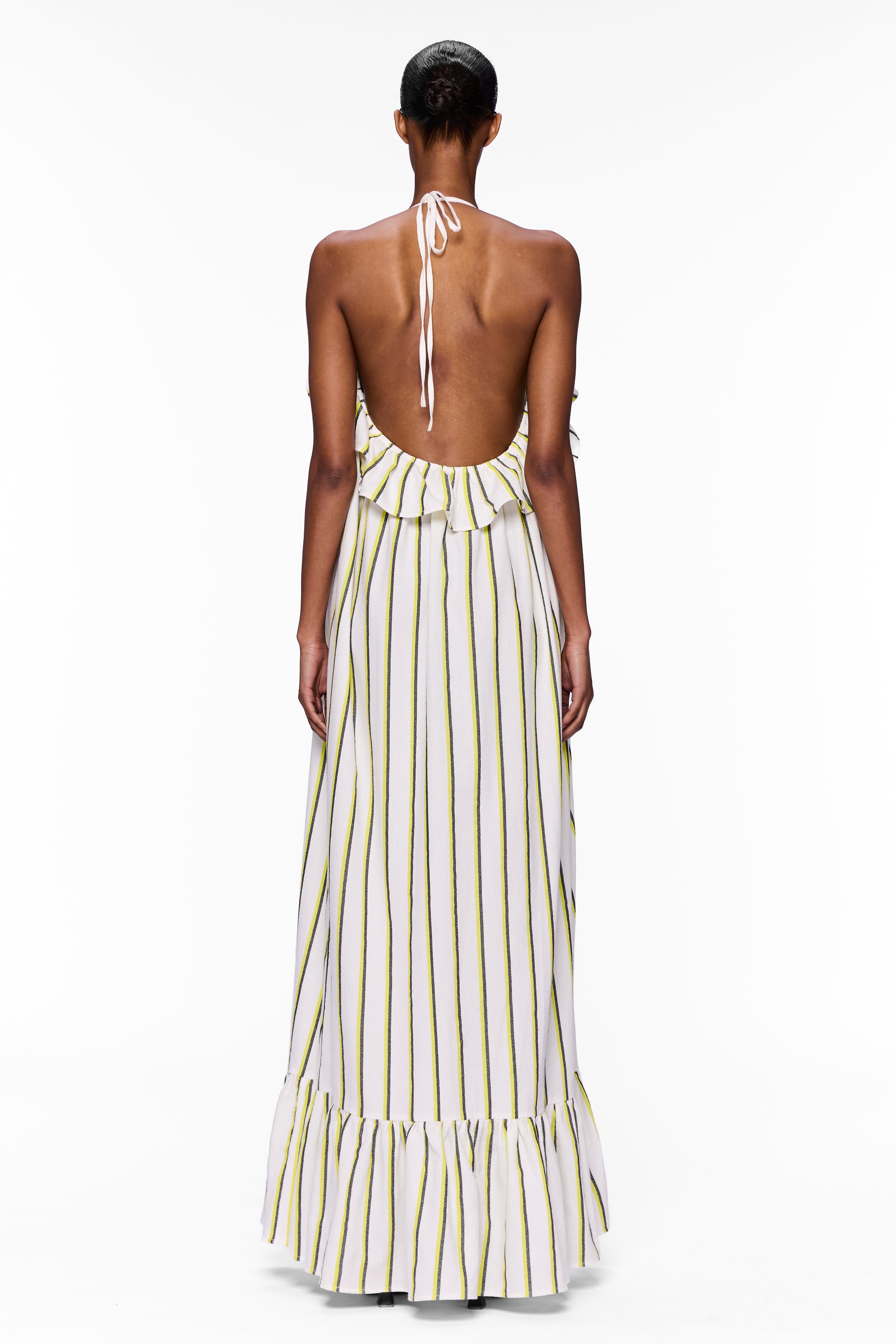 The Ruffled Slip Dress : Stripe 20