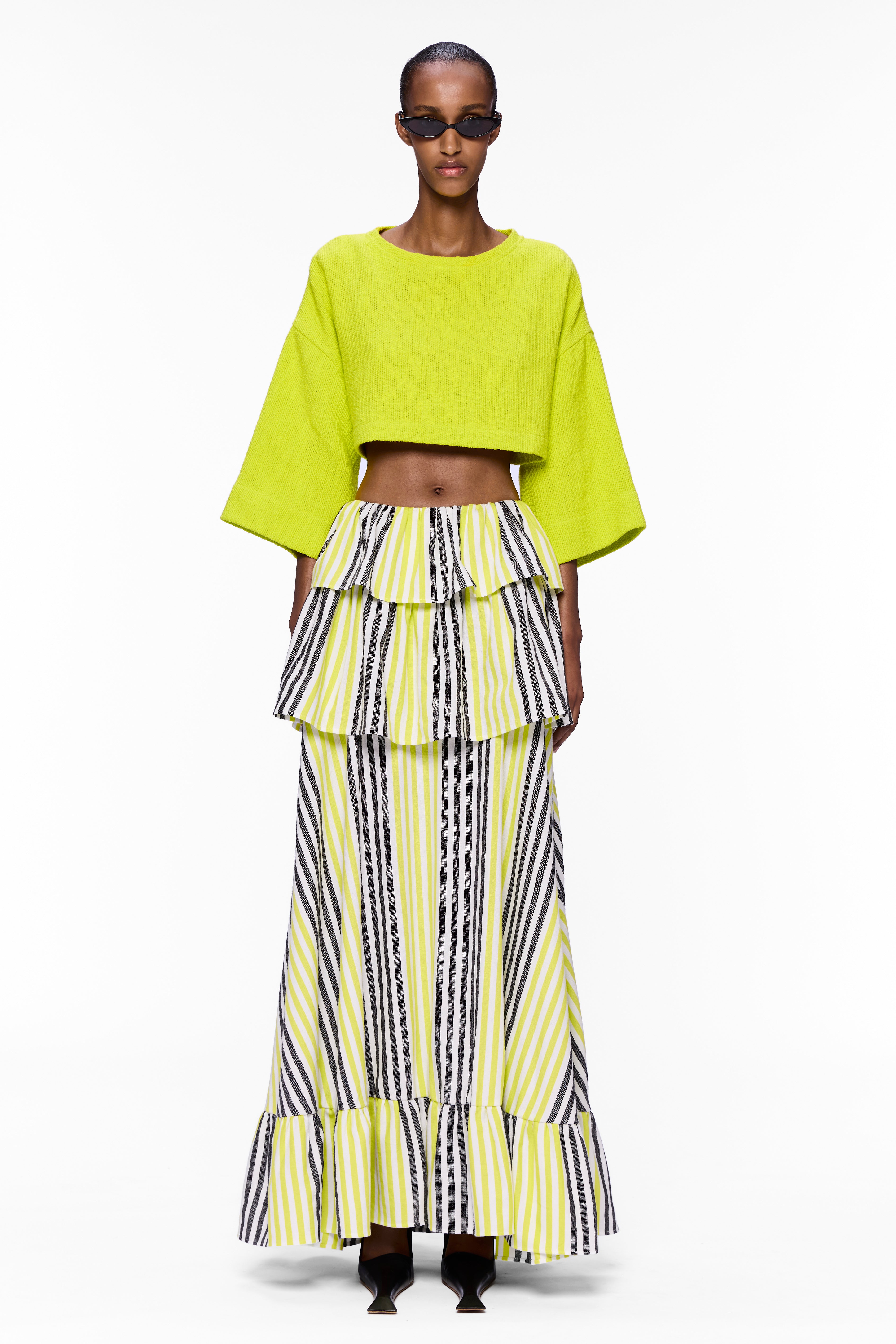 The Tiered Ruffle Skirt : Stripe 21