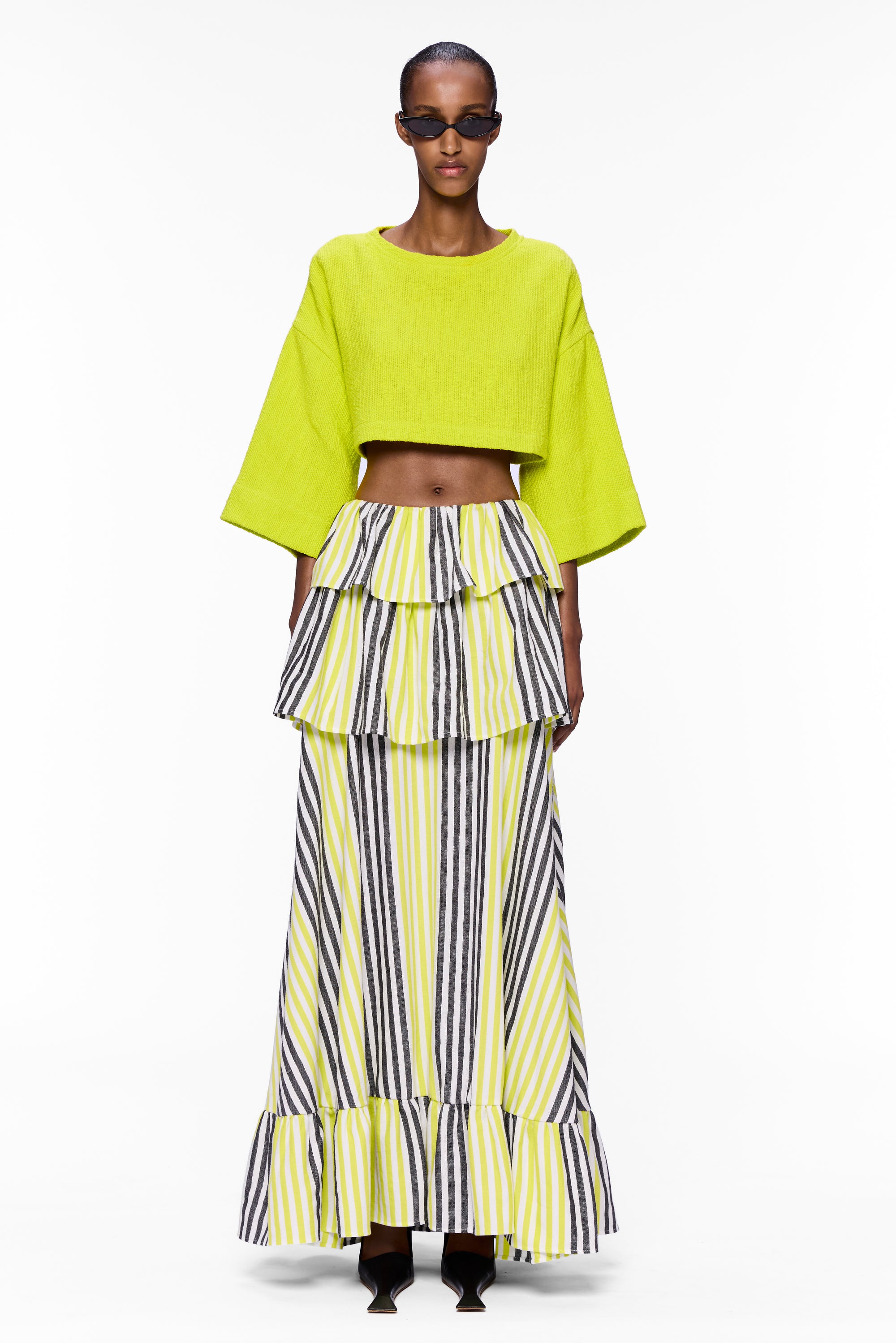 The Tiered Ruffle Skirt : Stripe 21