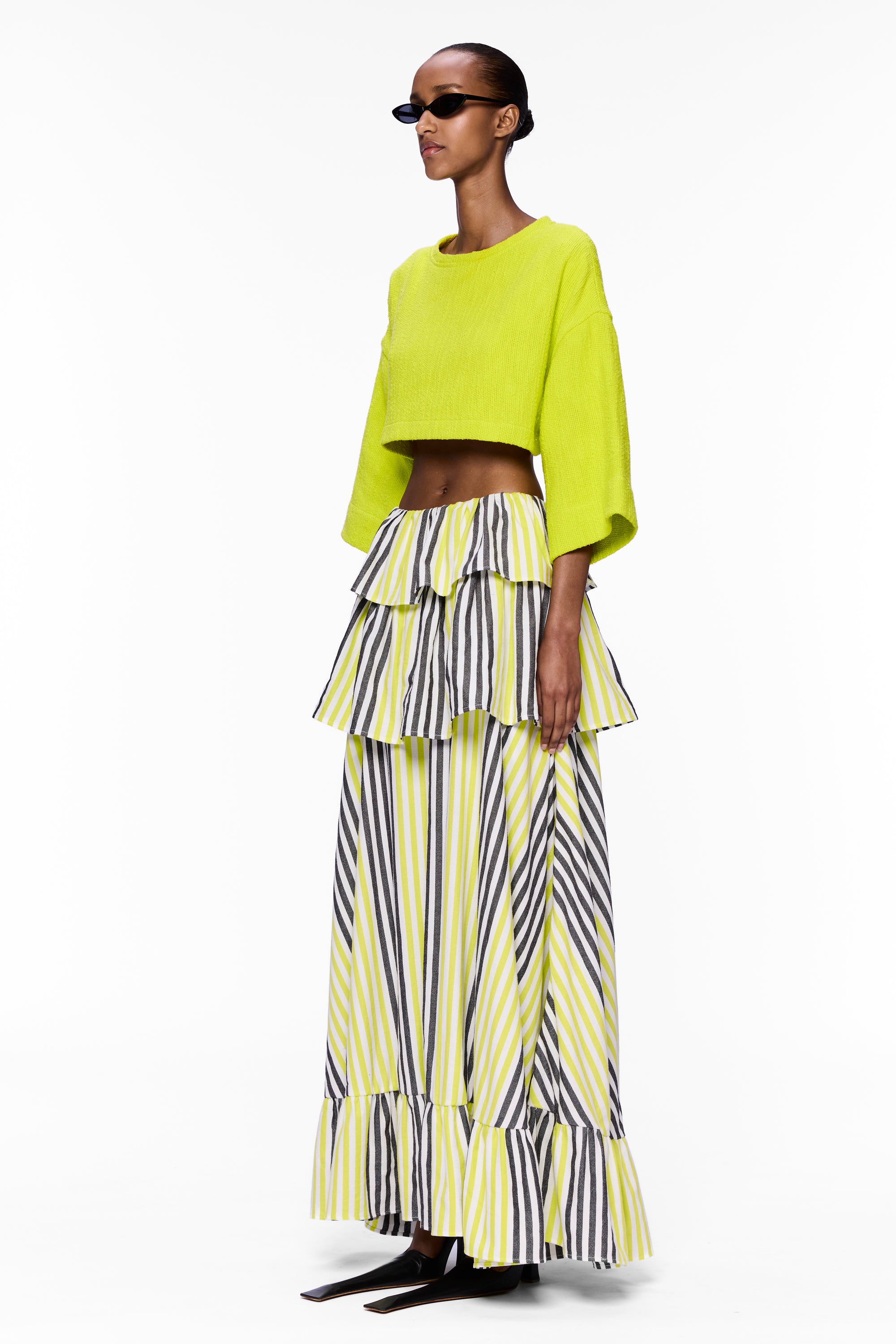 The Tiered Ruffle Skirt : Stripe 21