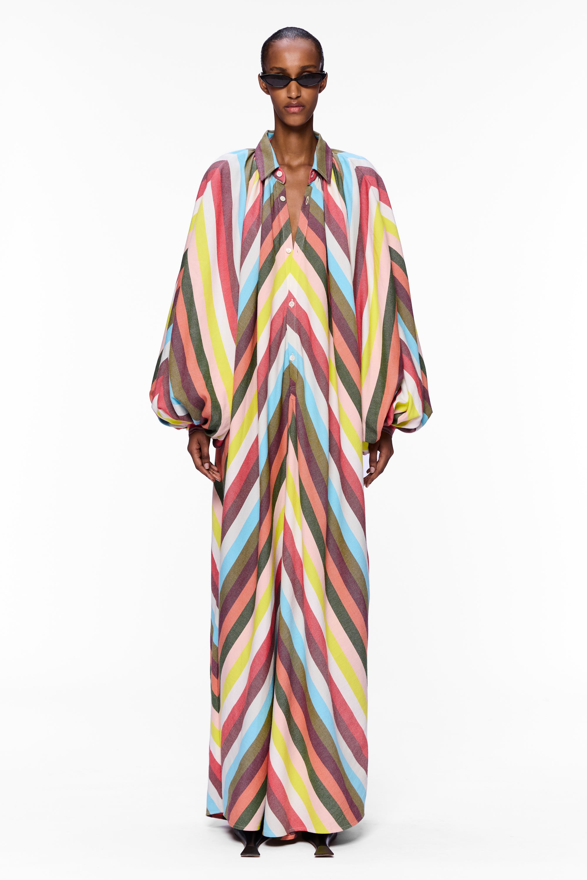 The Touareg Dress with Balloon Sleeve : Multicolor
