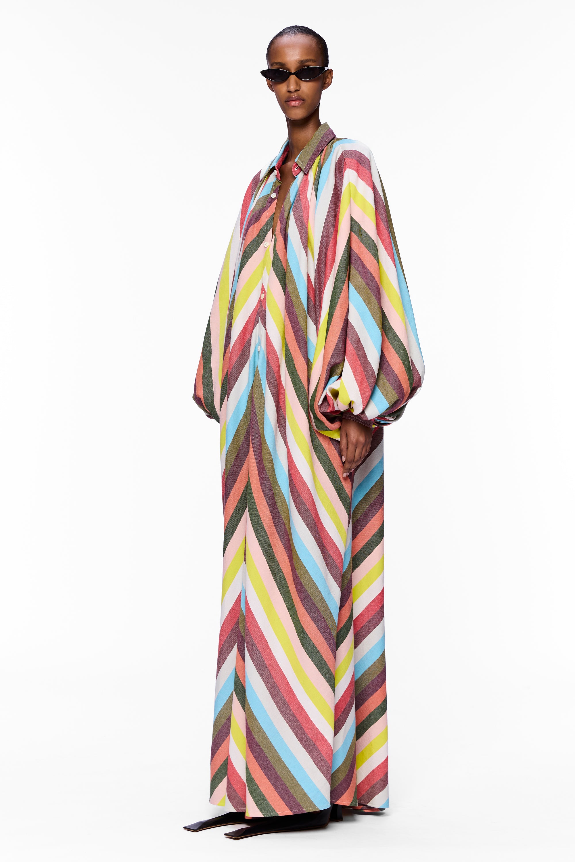 The Touareg Dress with Balloon Sleeve : Multicolor