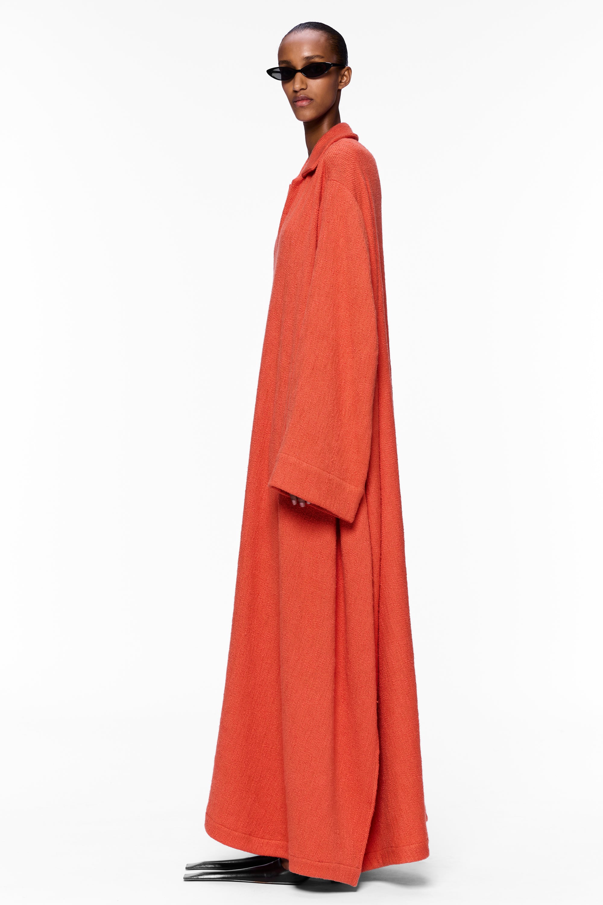 The V-Neck Caftan : Burnt Orange Flamme