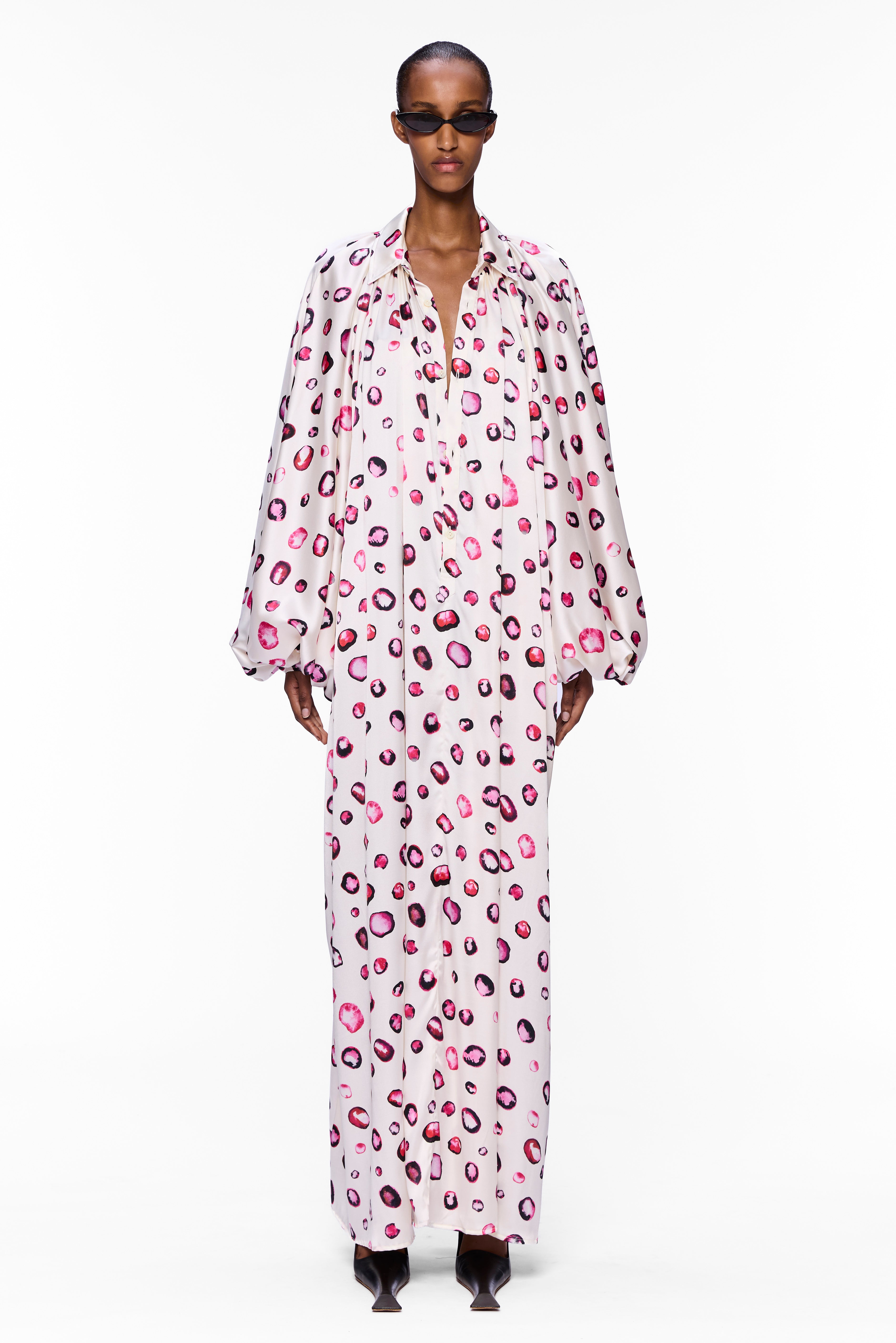 The Touareg Dress with Balloon Sleeve : Silk