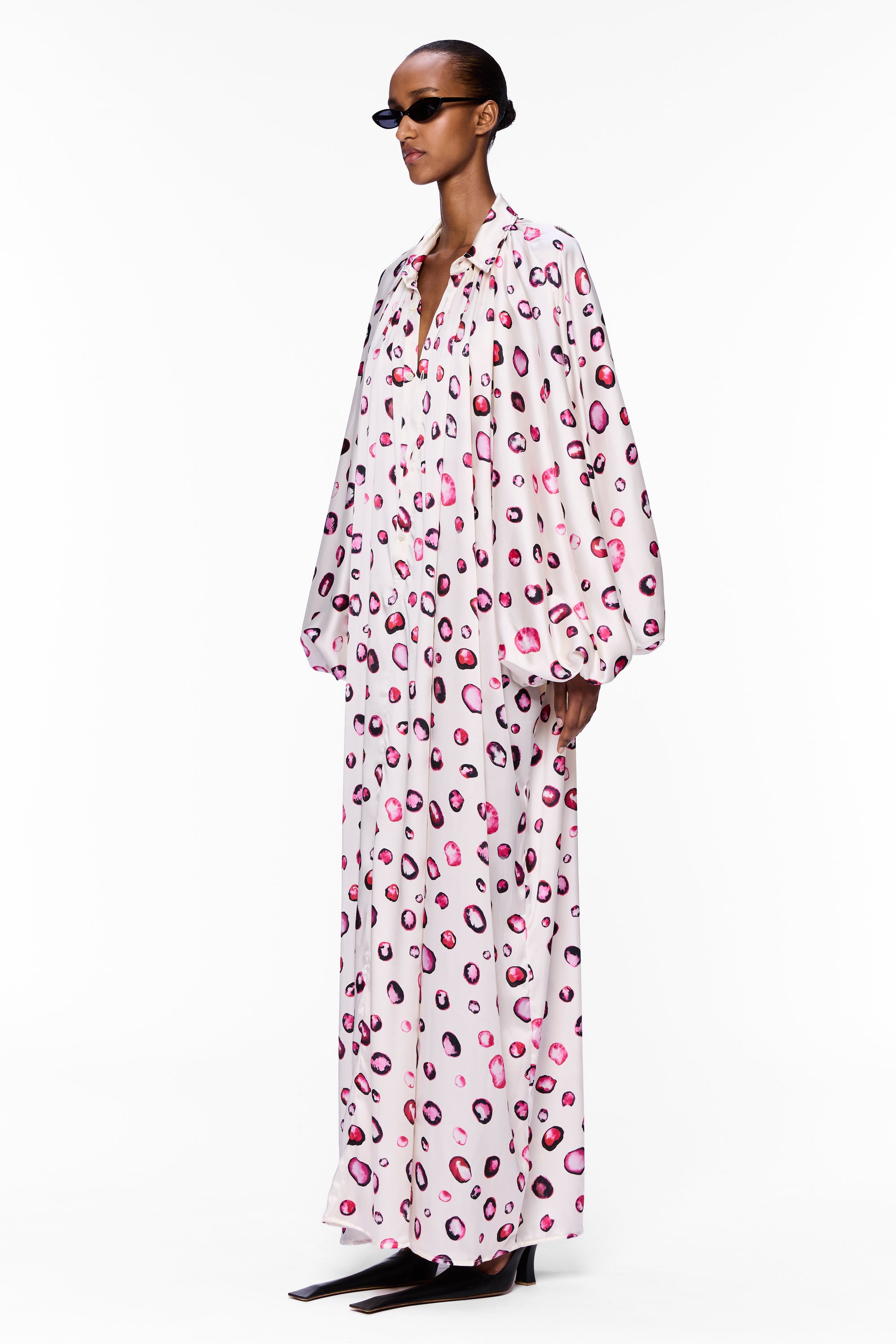 The Touareg Dress with Balloon Sleeve : Silk