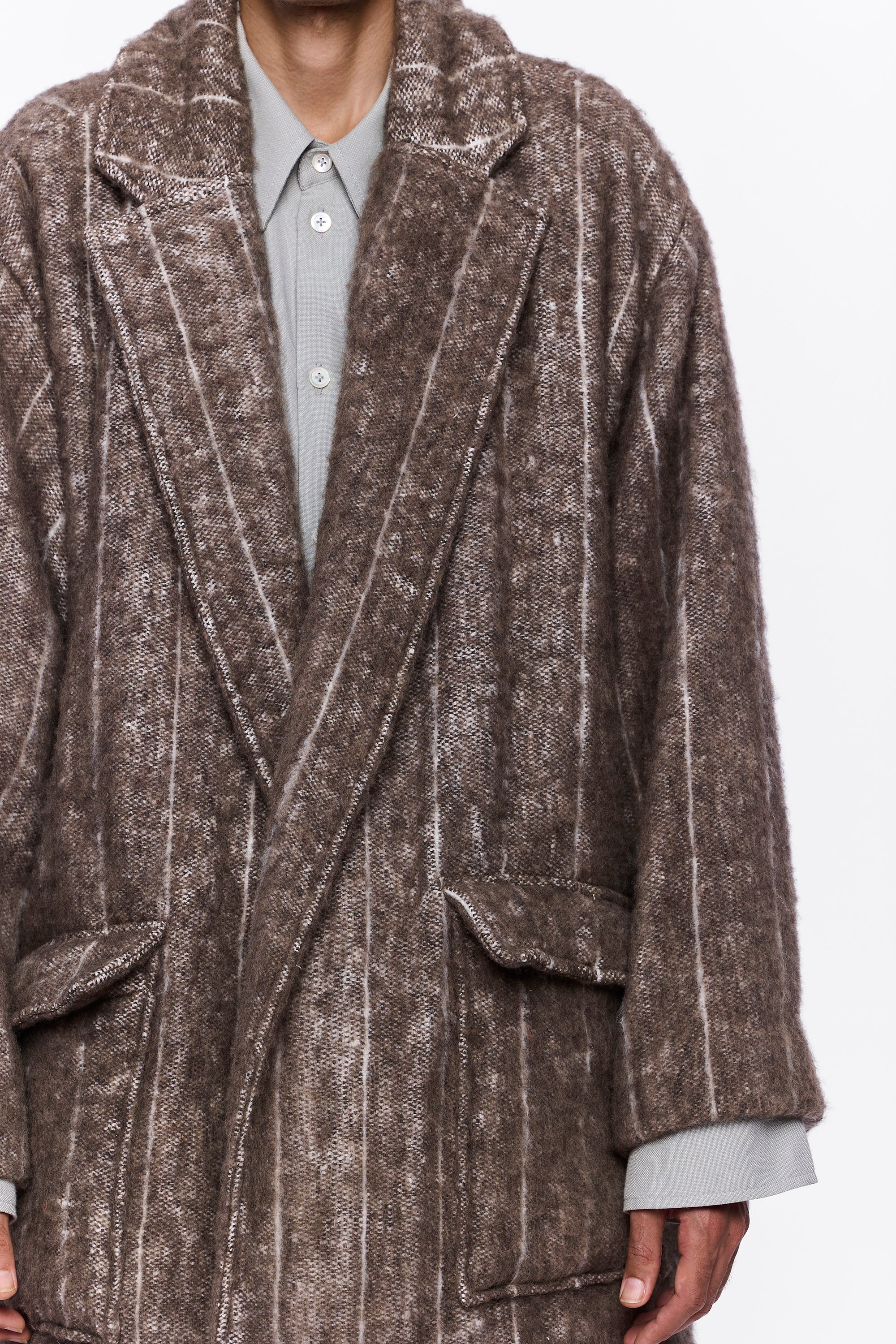 The Cropped Blanket Coat : Stripe 23 Wool