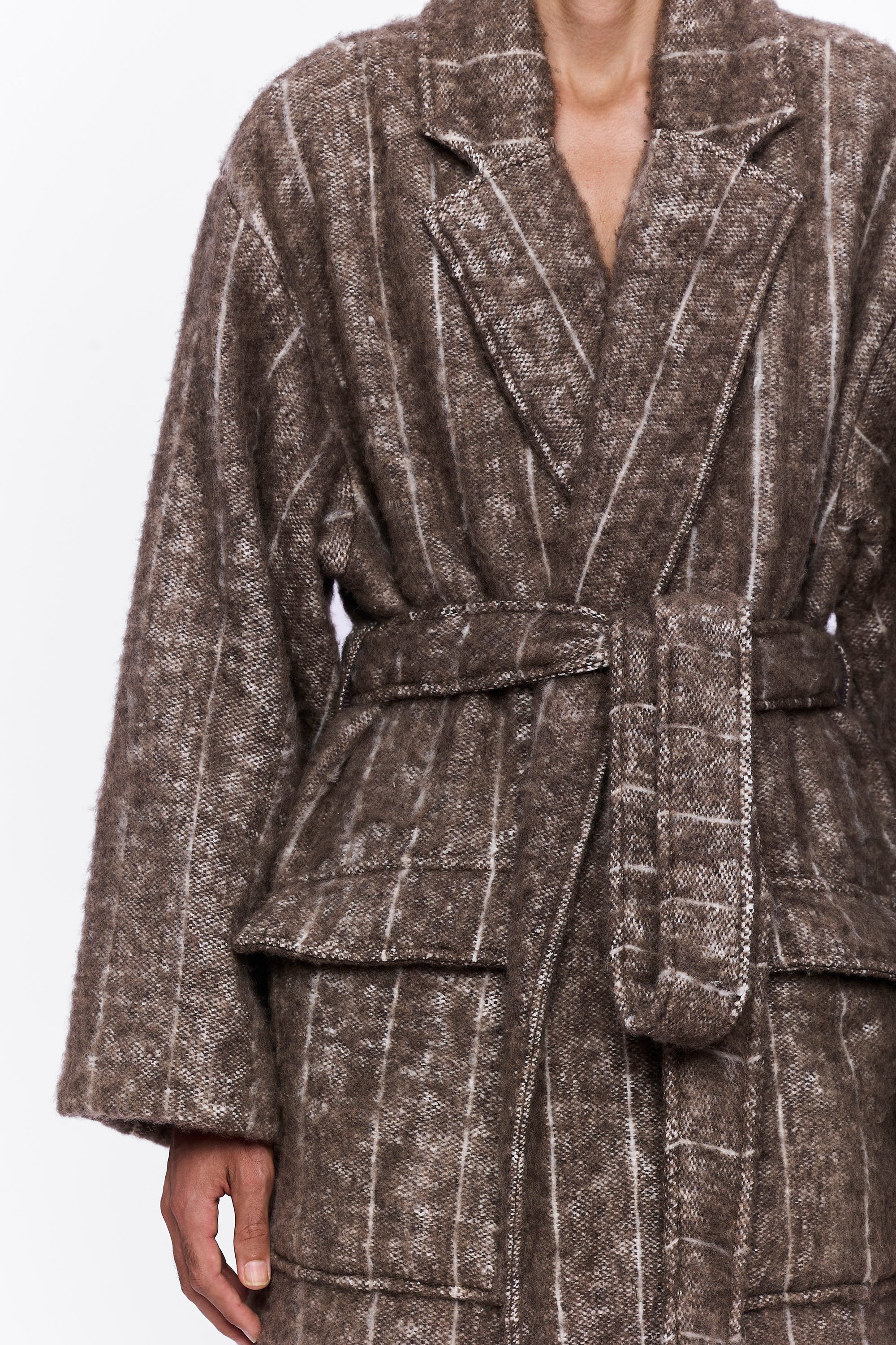 The Blanket Coat : Charcoal Brown Wool