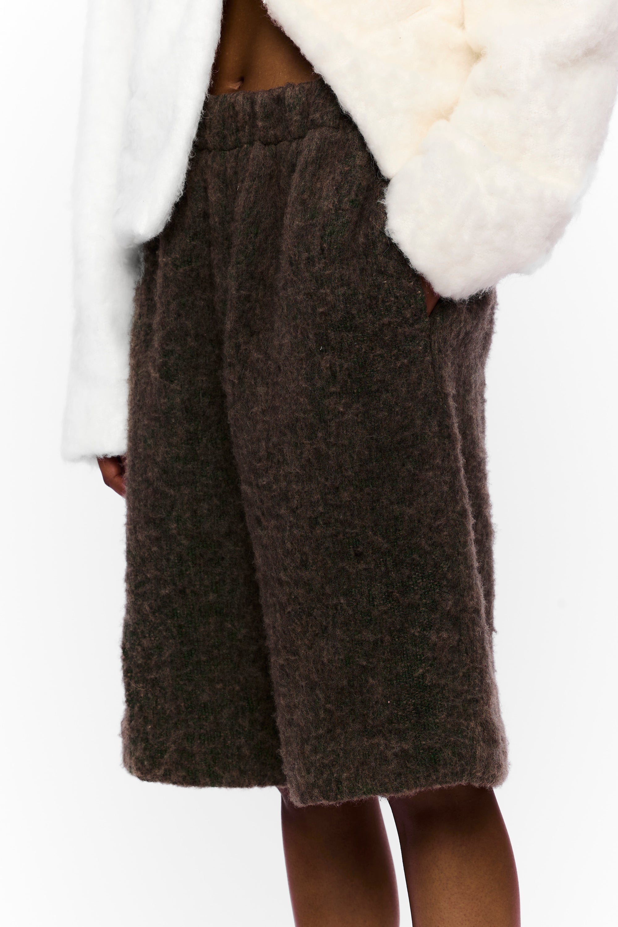 The Palazzo Short : Charcoal Brown Wool