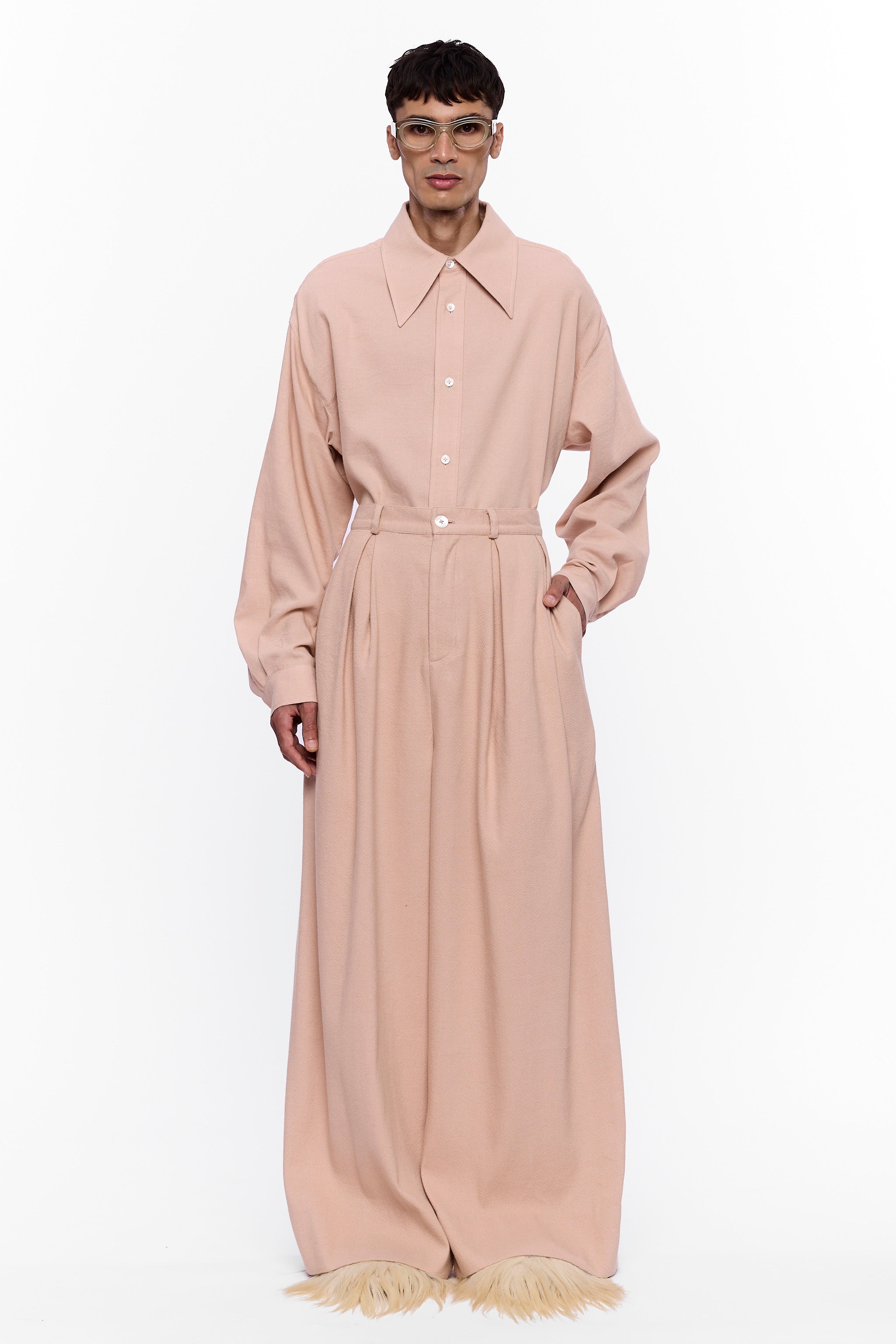 The Large Collar Shirt : Blush