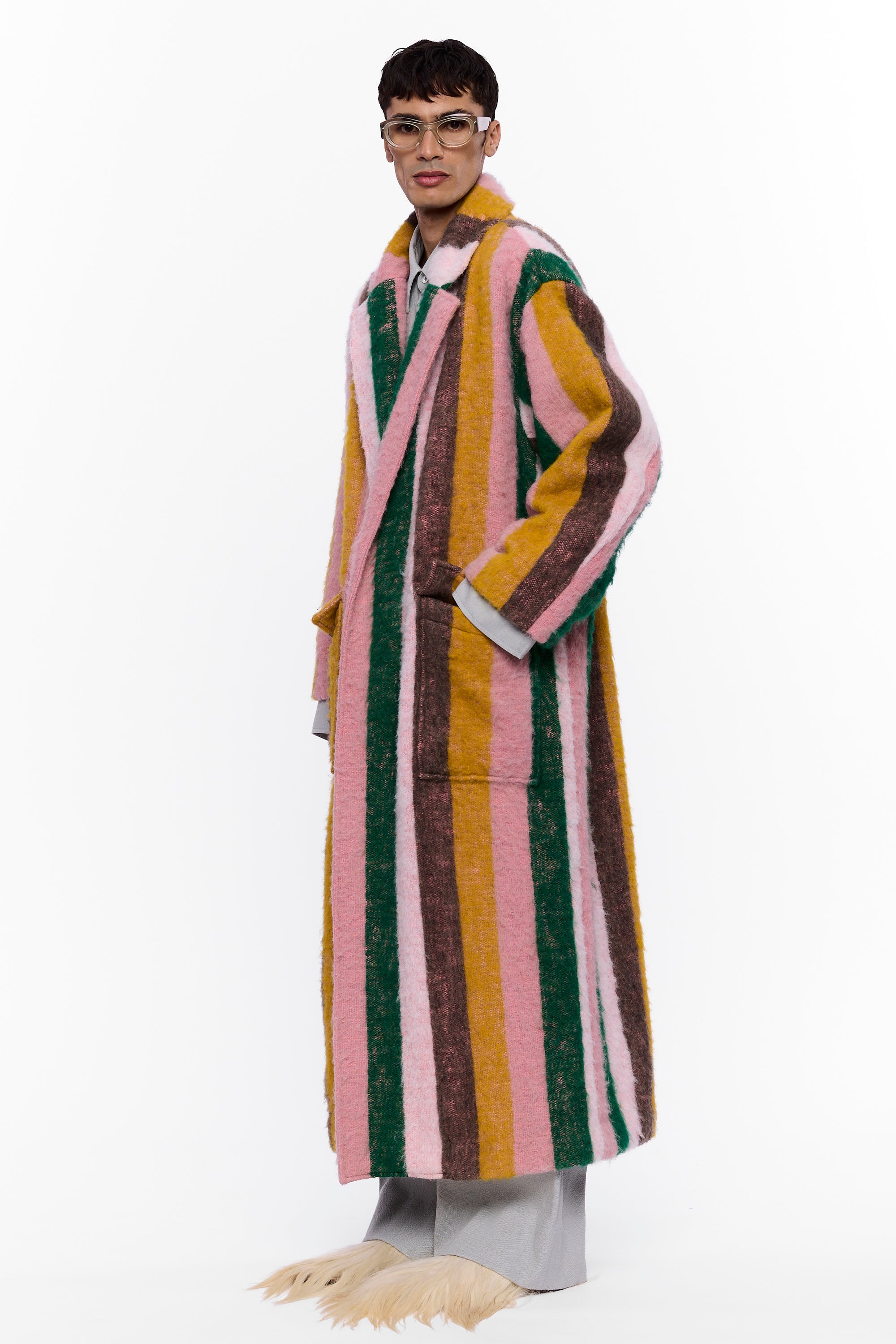 The Blanket Coat : Multicolor Stripe Wool