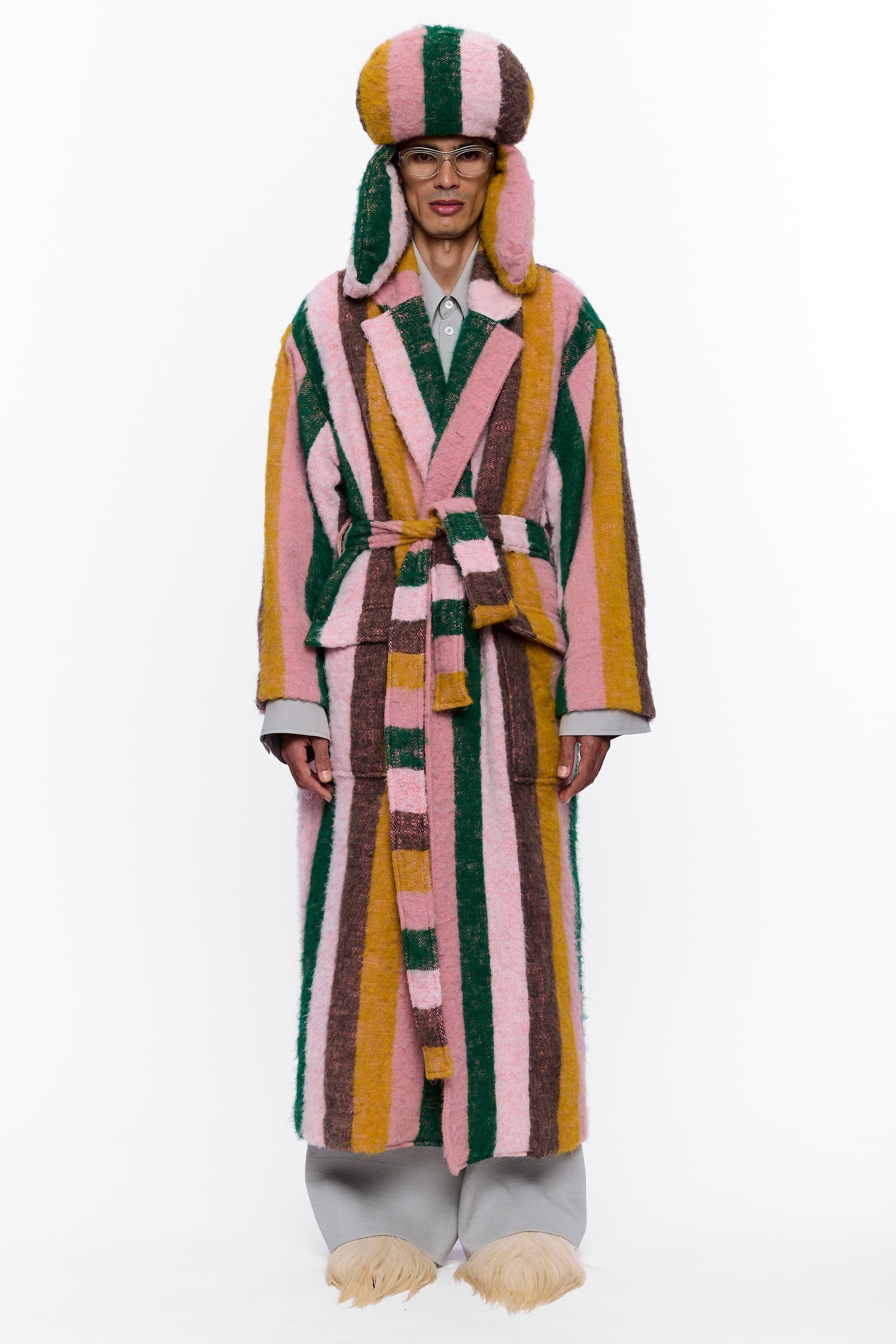 The Trapper Hat : Multicolor Stripe Wool