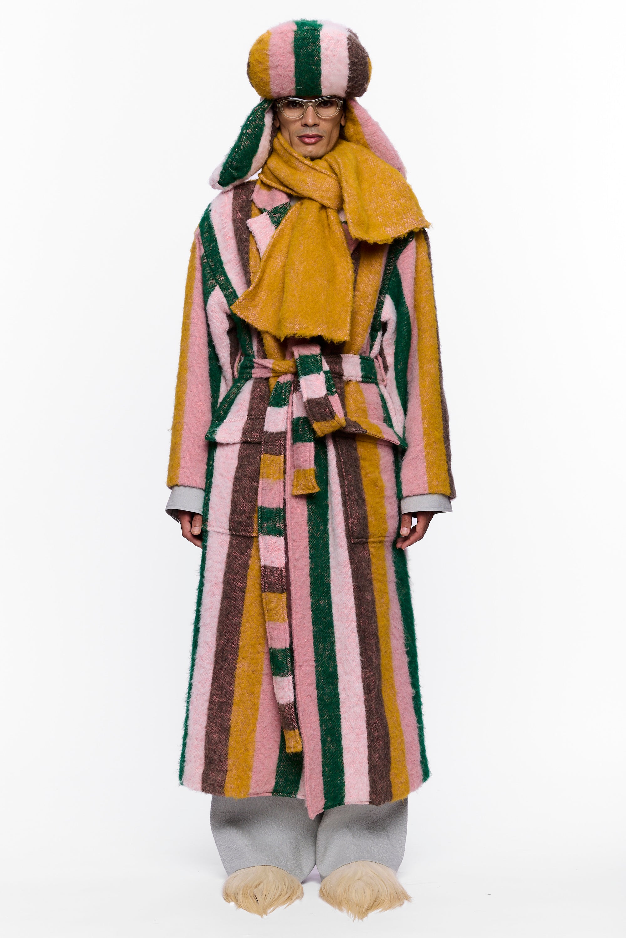 The Trapper Hat : Multicolor Stripe Wool