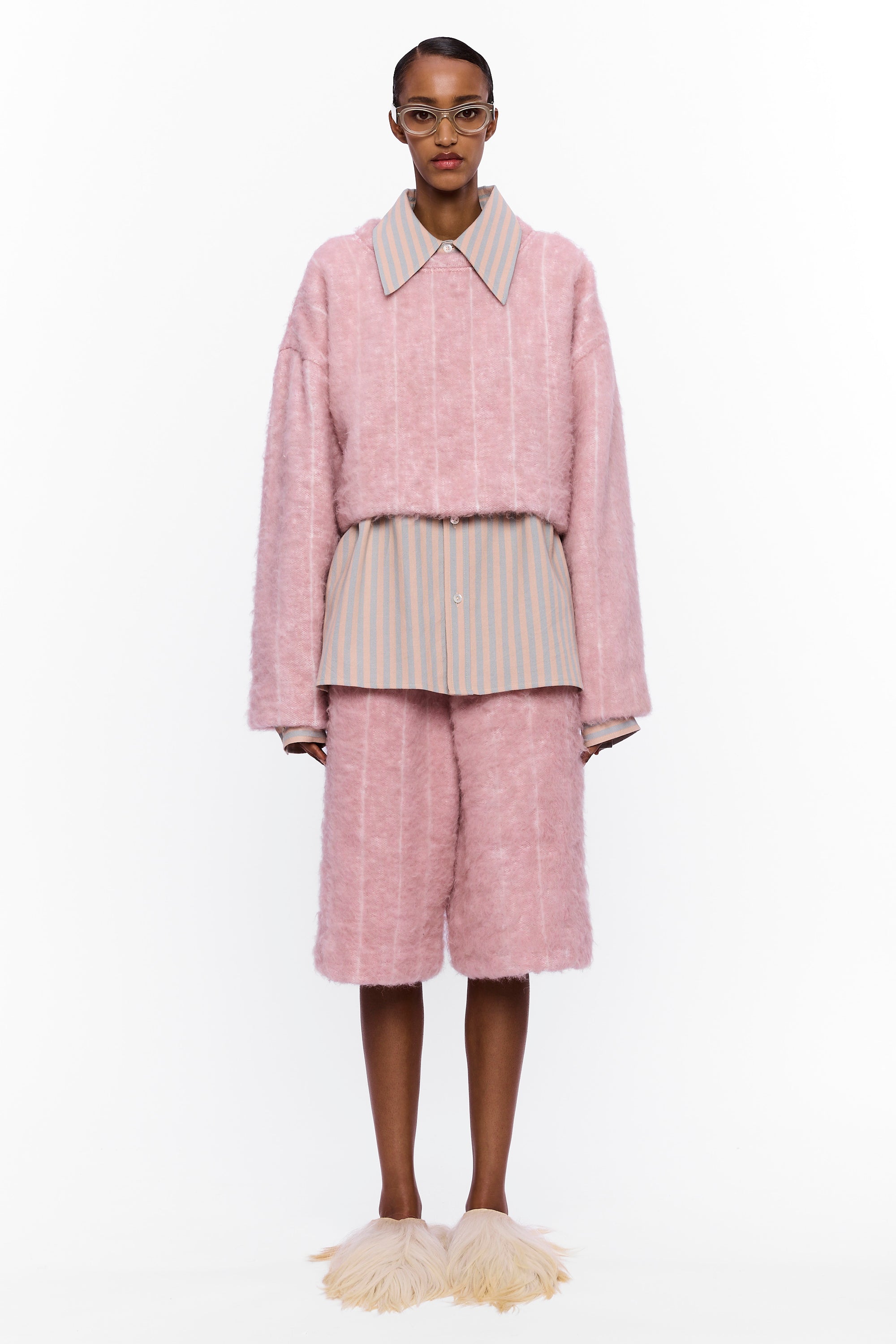 The Cropped Sweater : Stripe 24 Wool