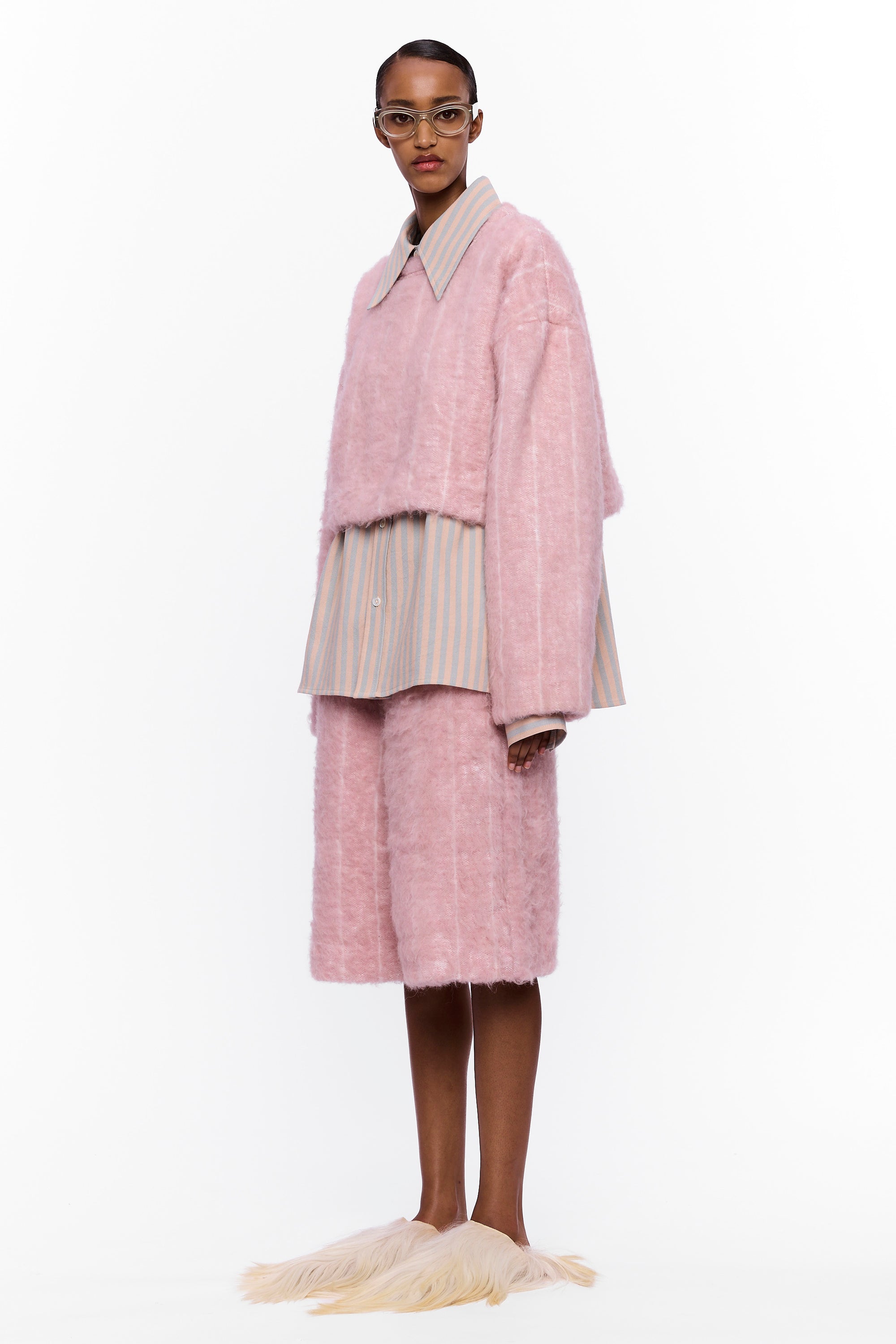 The Cropped Sweater : Stripe 24 Wool