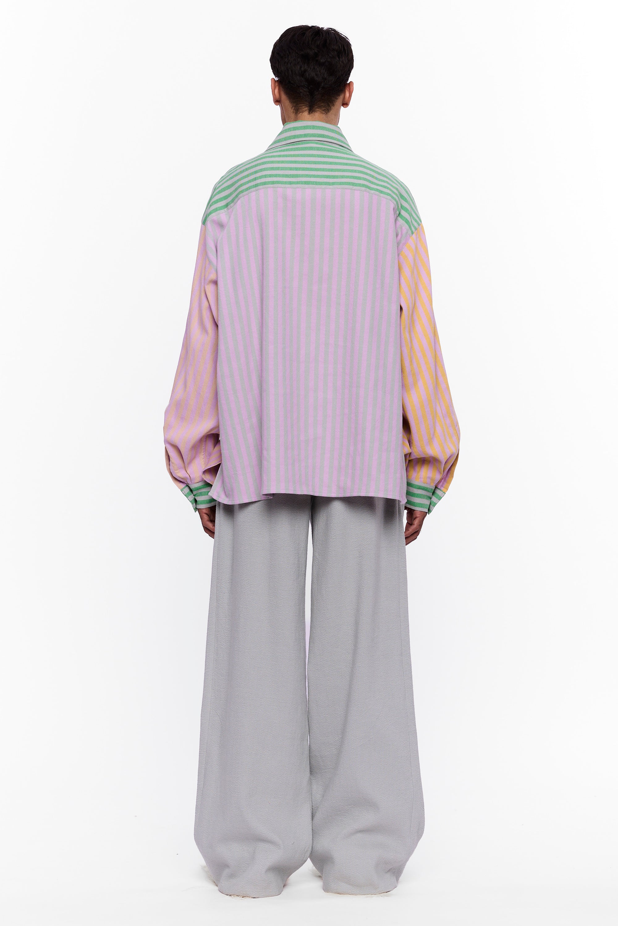 The Large Collar Shirt : Mixed Stripe