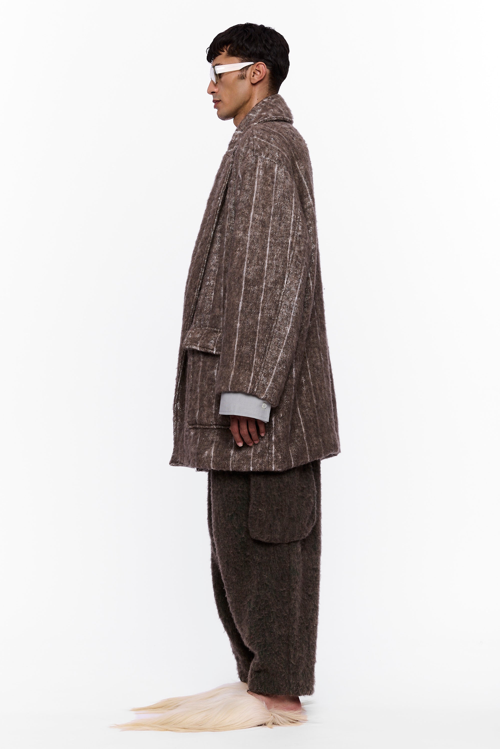 The Cropped Blanket Coat : Stripe 23 Wool