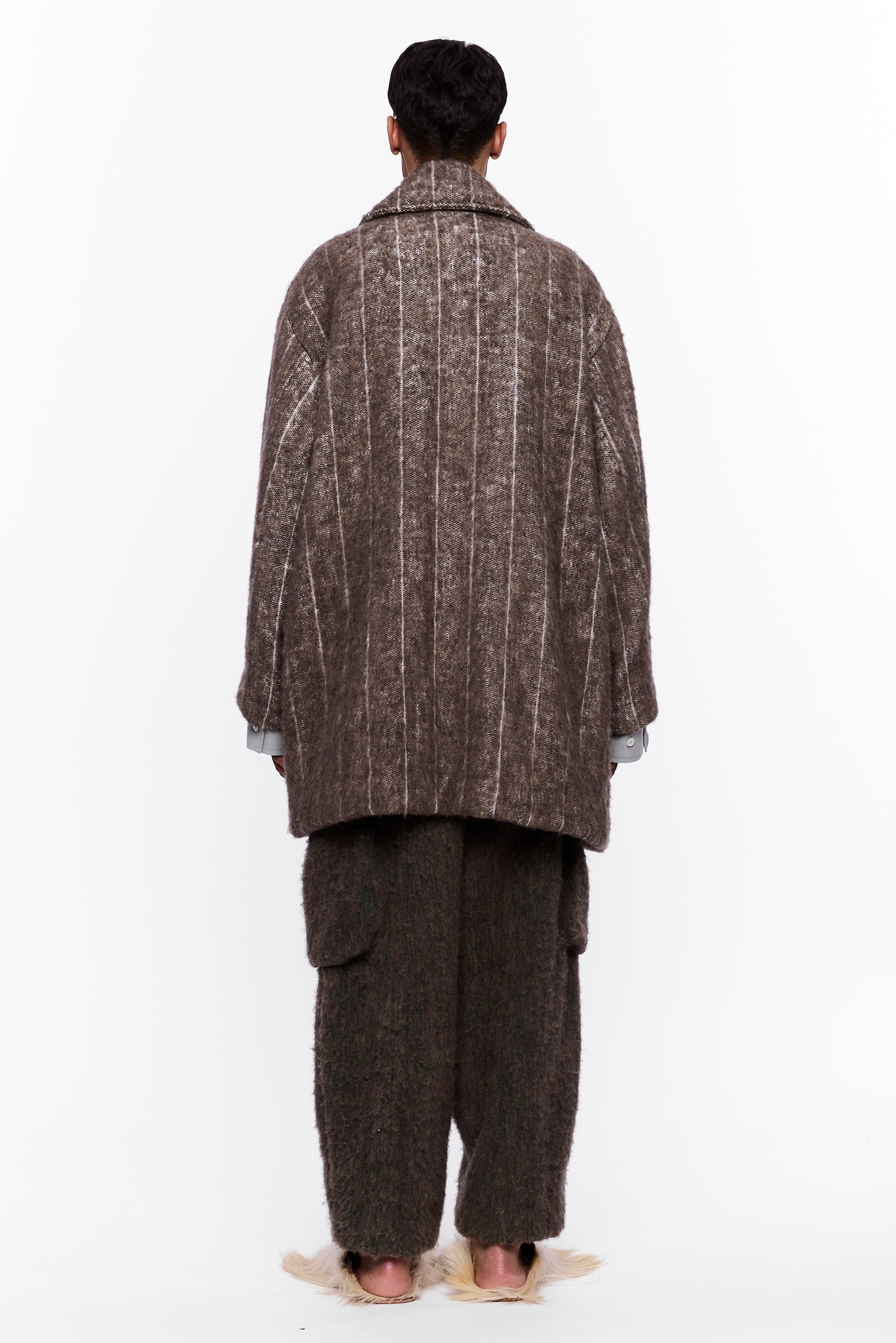 The Cropped Blanket Coat : Stripe 23 Wool