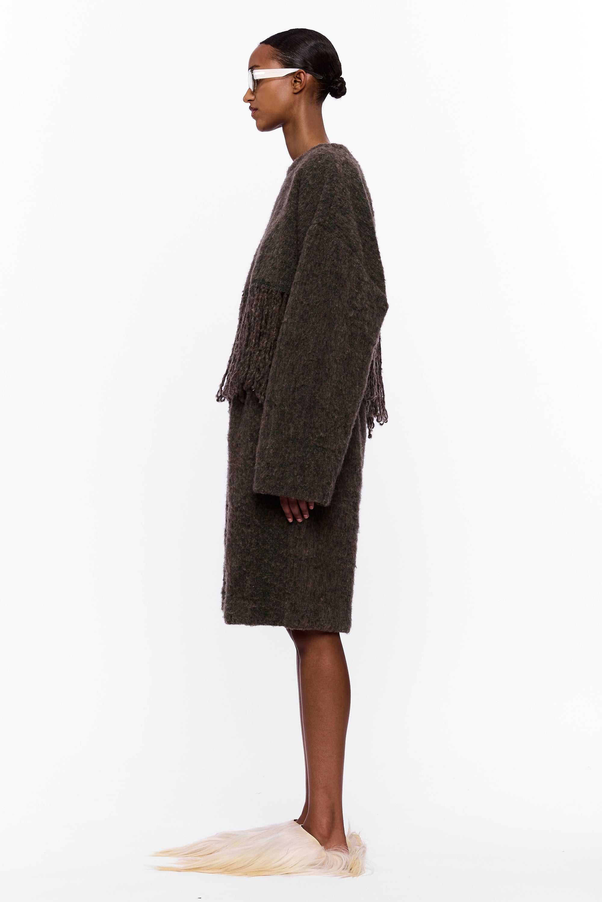 The Palazzo Short : Charcoal Brown Wool