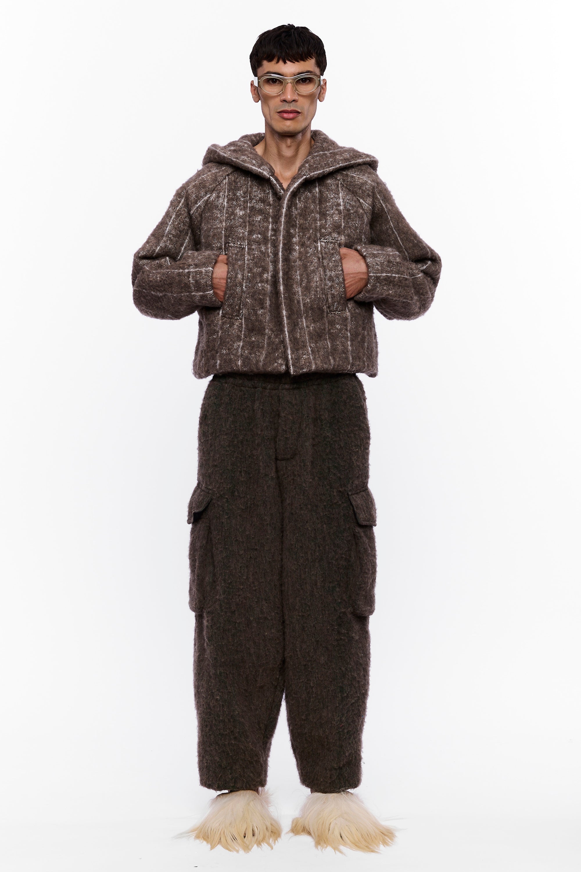 The Cargo Pant : Charcoal Brown Wool