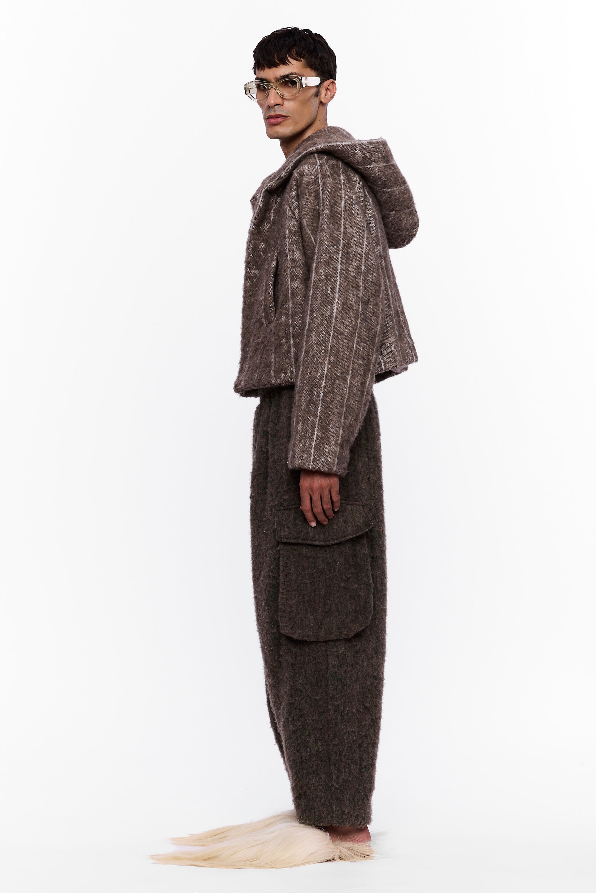 The Cargo Pant : Charcoal Brown Wool