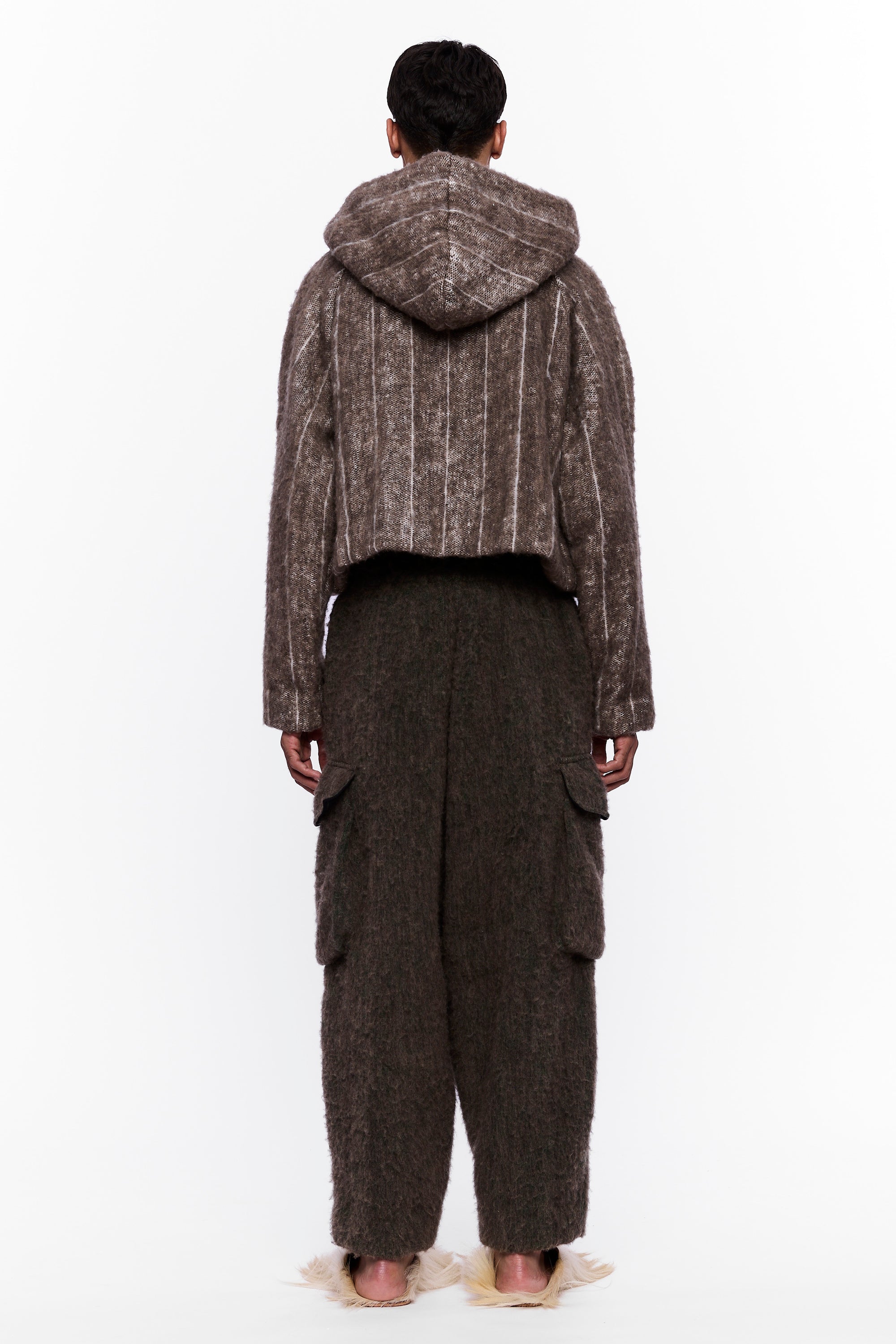 The Cargo Pant : Charcoal Brown Wool