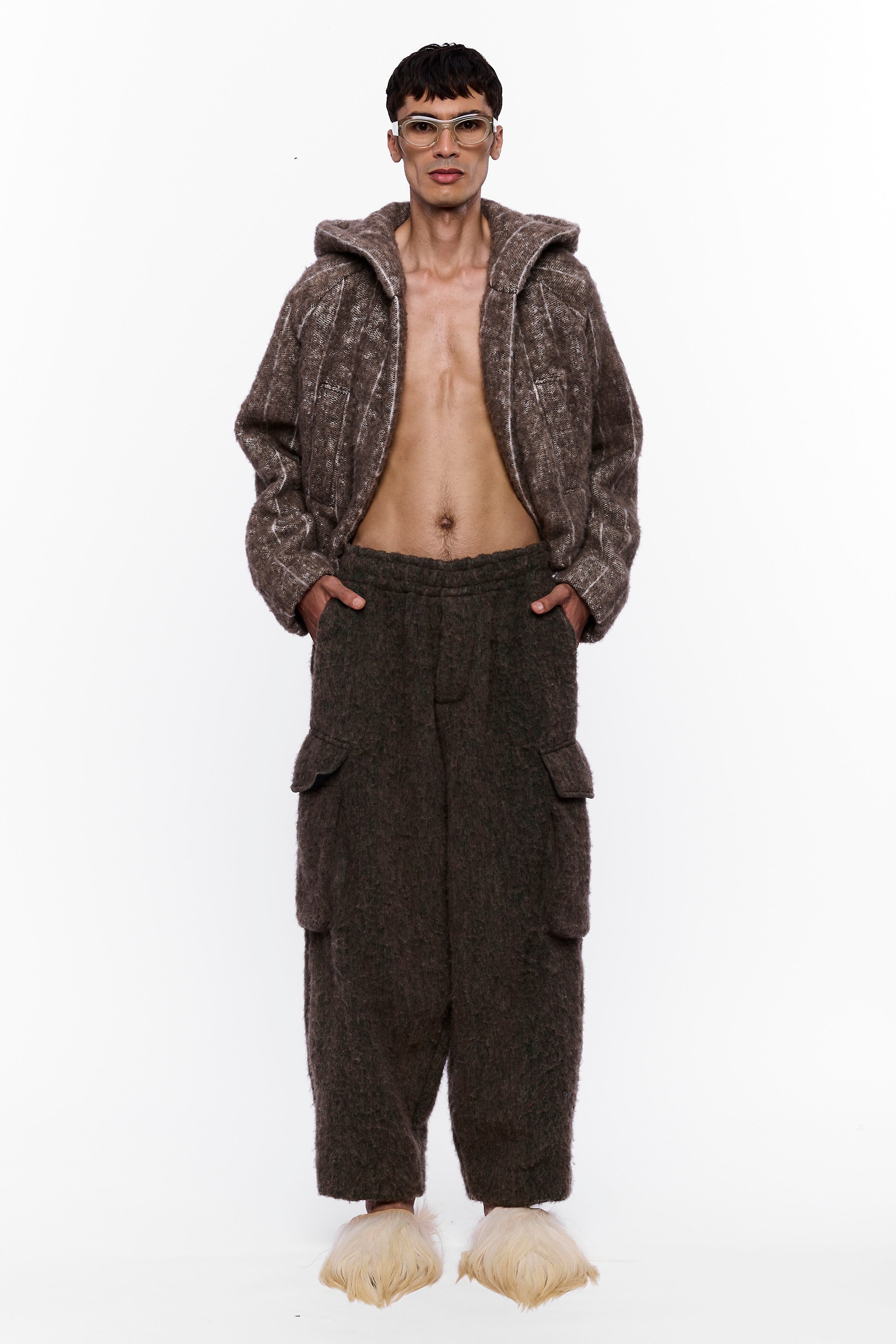 The Cargo Pant : Charcoal Brown Wool