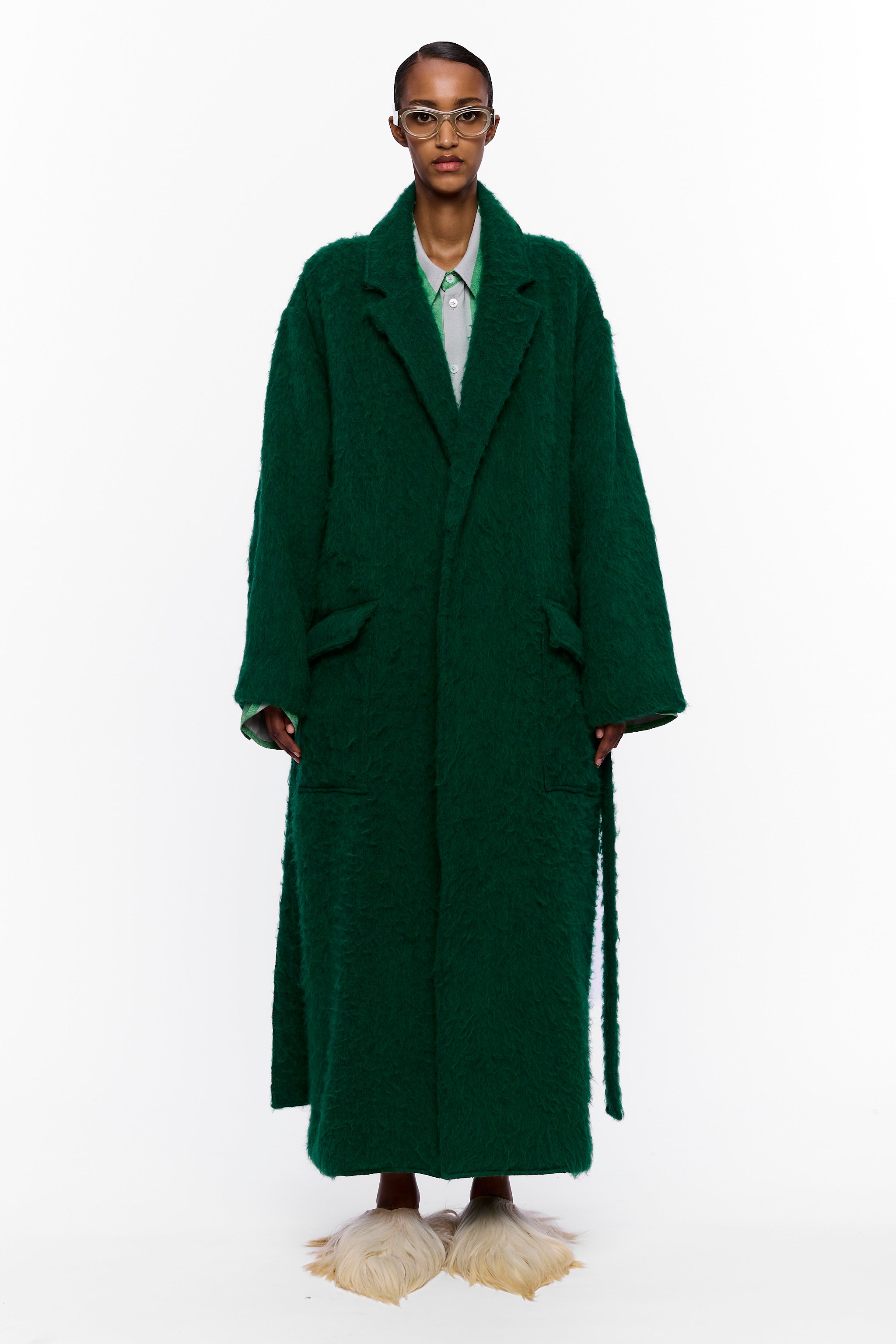 The Blanket Coat : Eden Green Wool