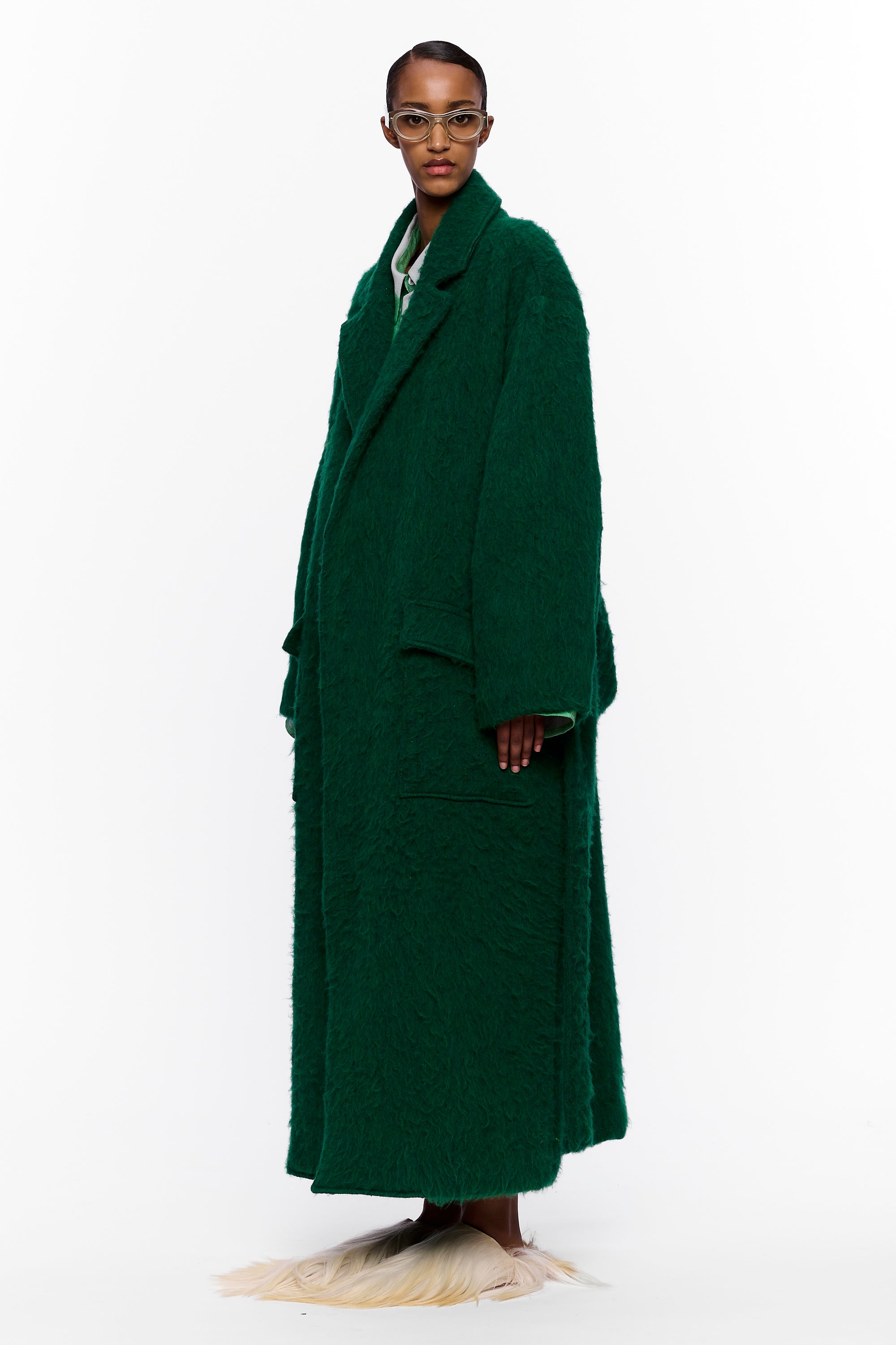 The Blanket Coat : Eden Green Wool