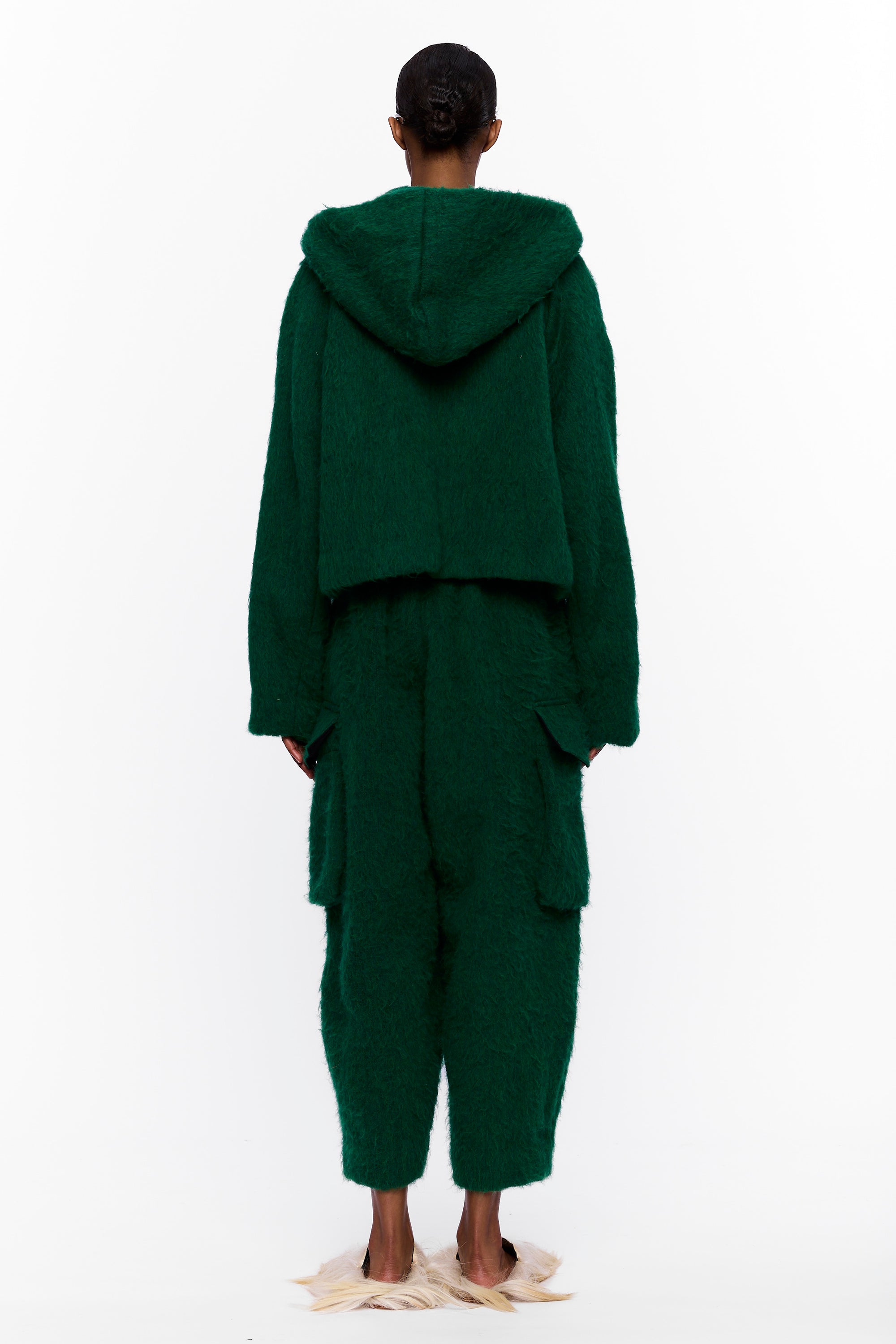 The Shawl Hoodie : Eden Green Wool