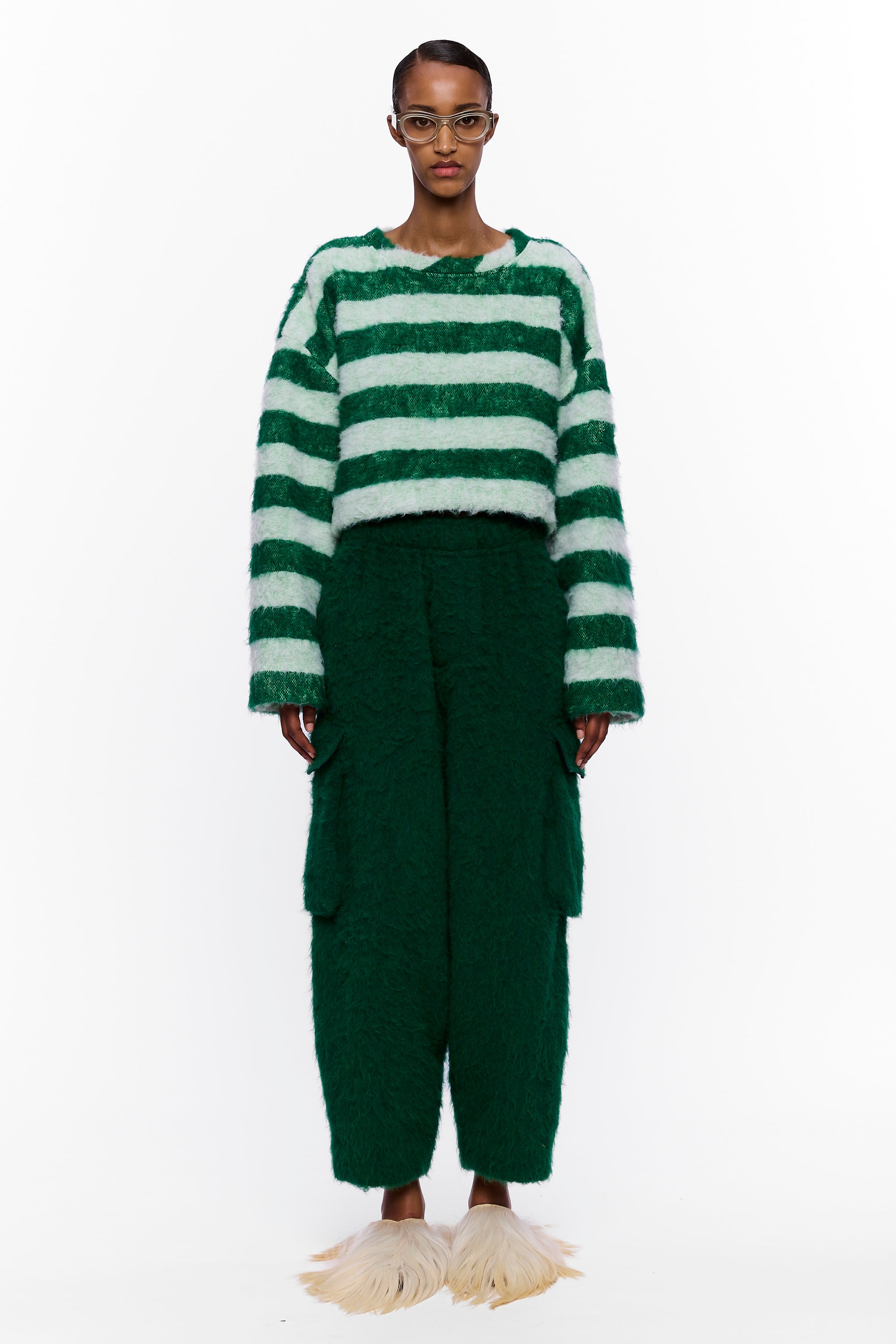 The Cropped Sweater : Stripe 27 Wool
