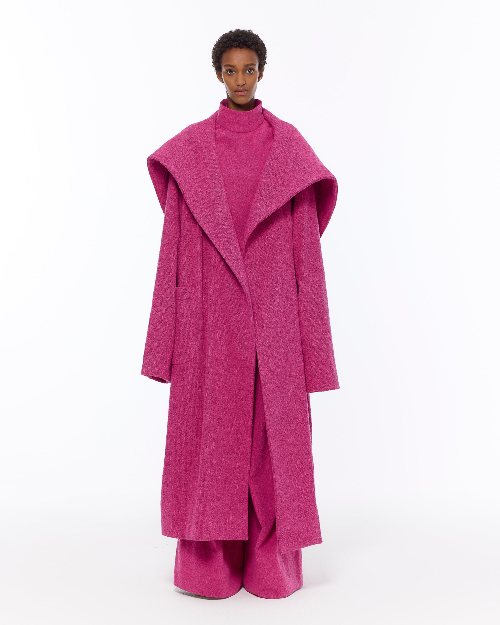 The Shawl Collar Coat : Berry Boucle