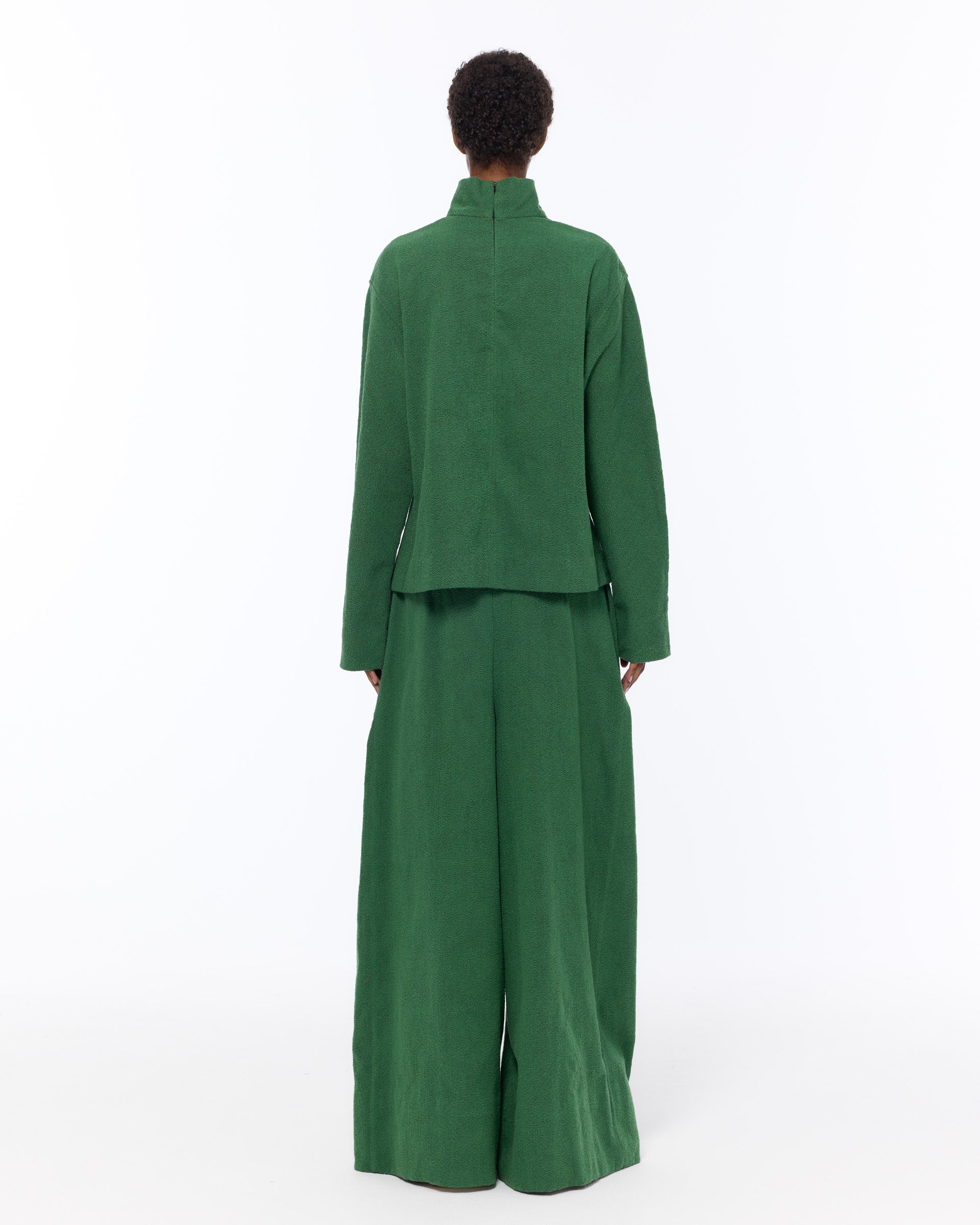 The Mid Rise Pant : Eden Green Boucle